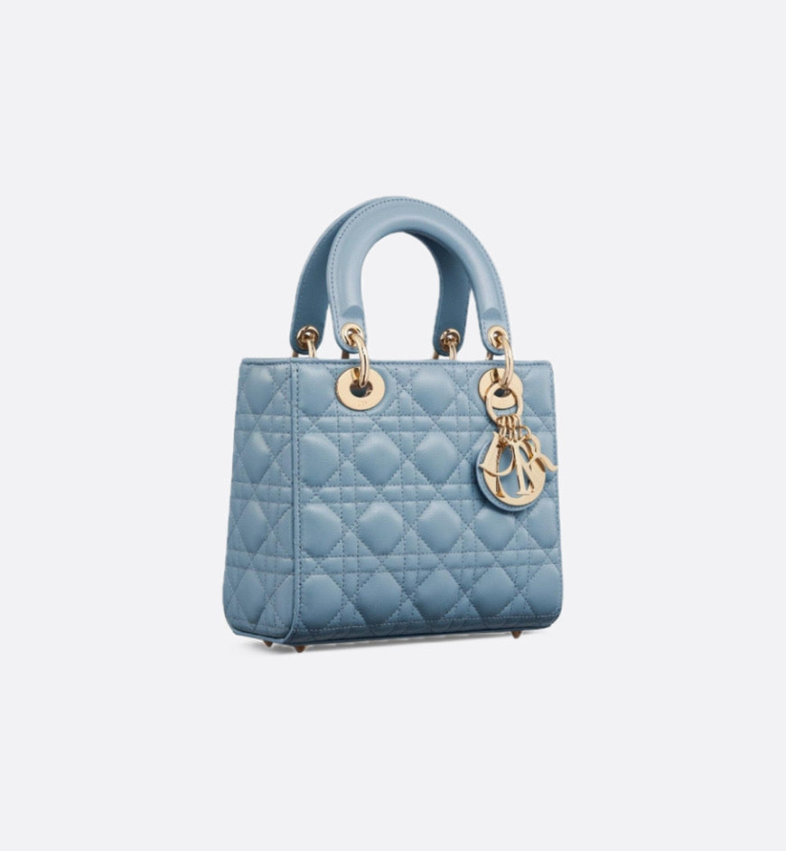 Christian Dior Small Lady Bag Denim Blue