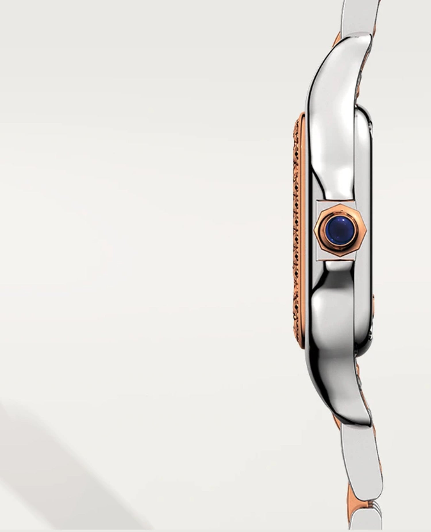 Panthère DE Cartier Watch, Small Model, Diamonds, Rose Gold/Steel