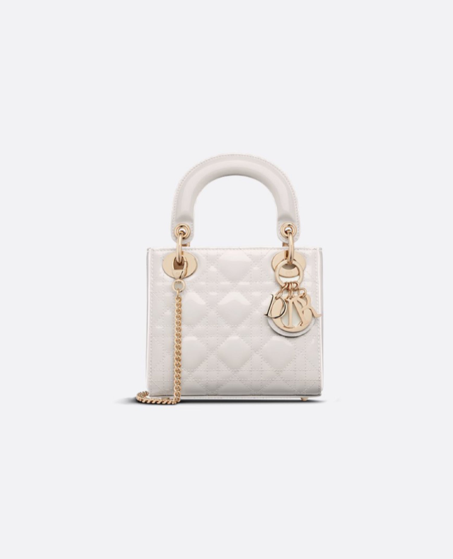 Christian Dior Lady Dior Mini Bag Latte Patent
