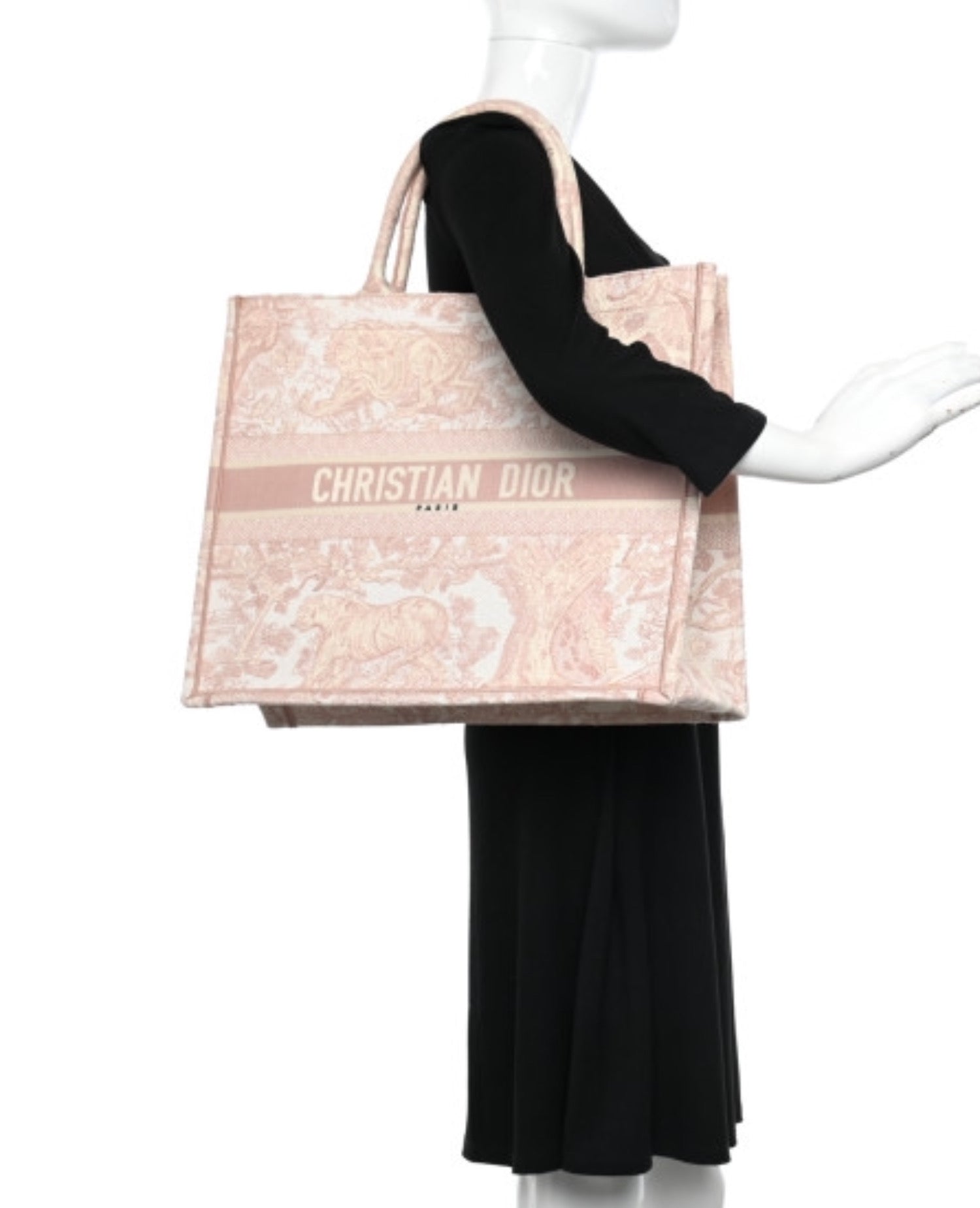 Christian Dior Large Book Tote Pink Toile