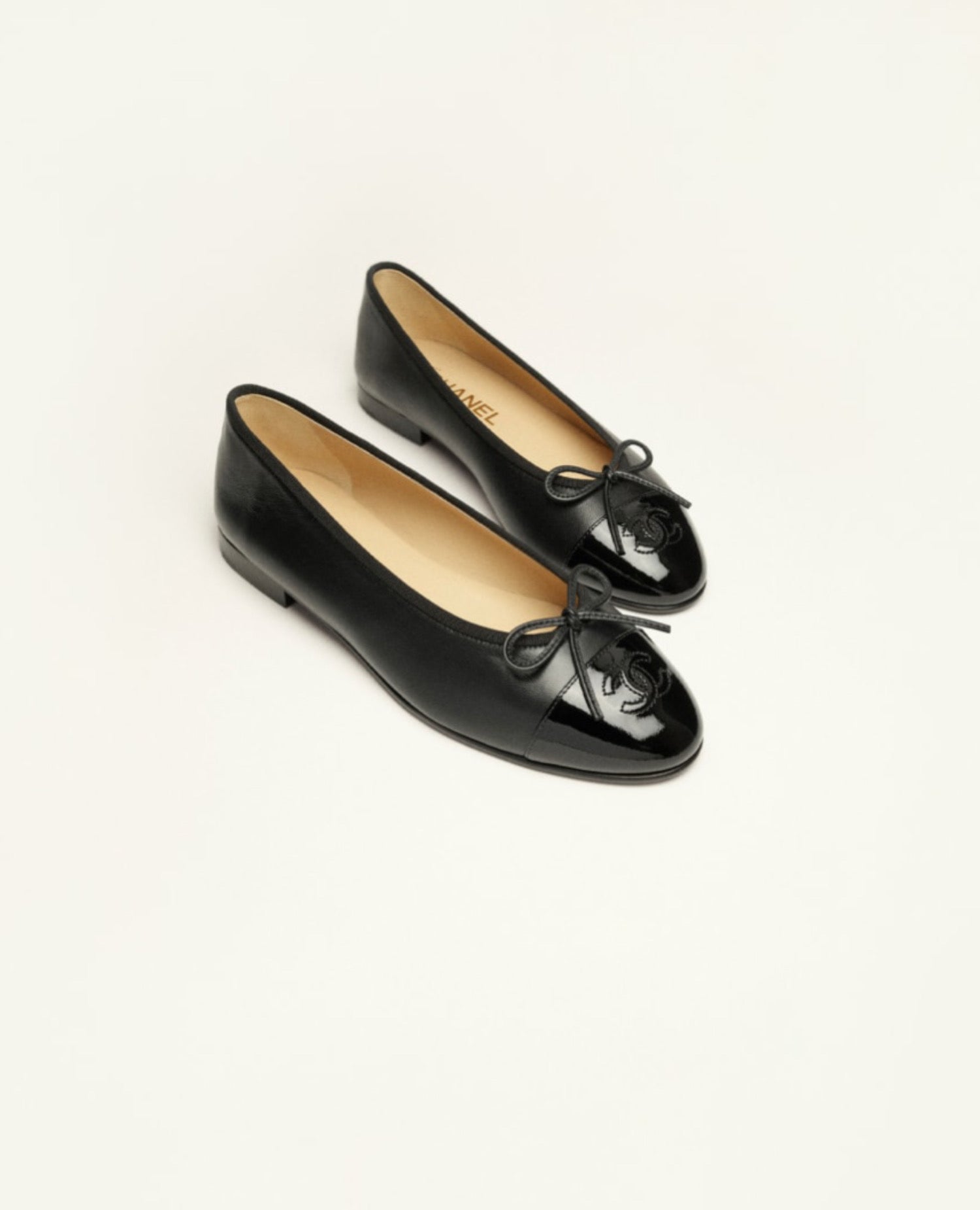Coco Ballet Flats Static Lambskin Patent Black