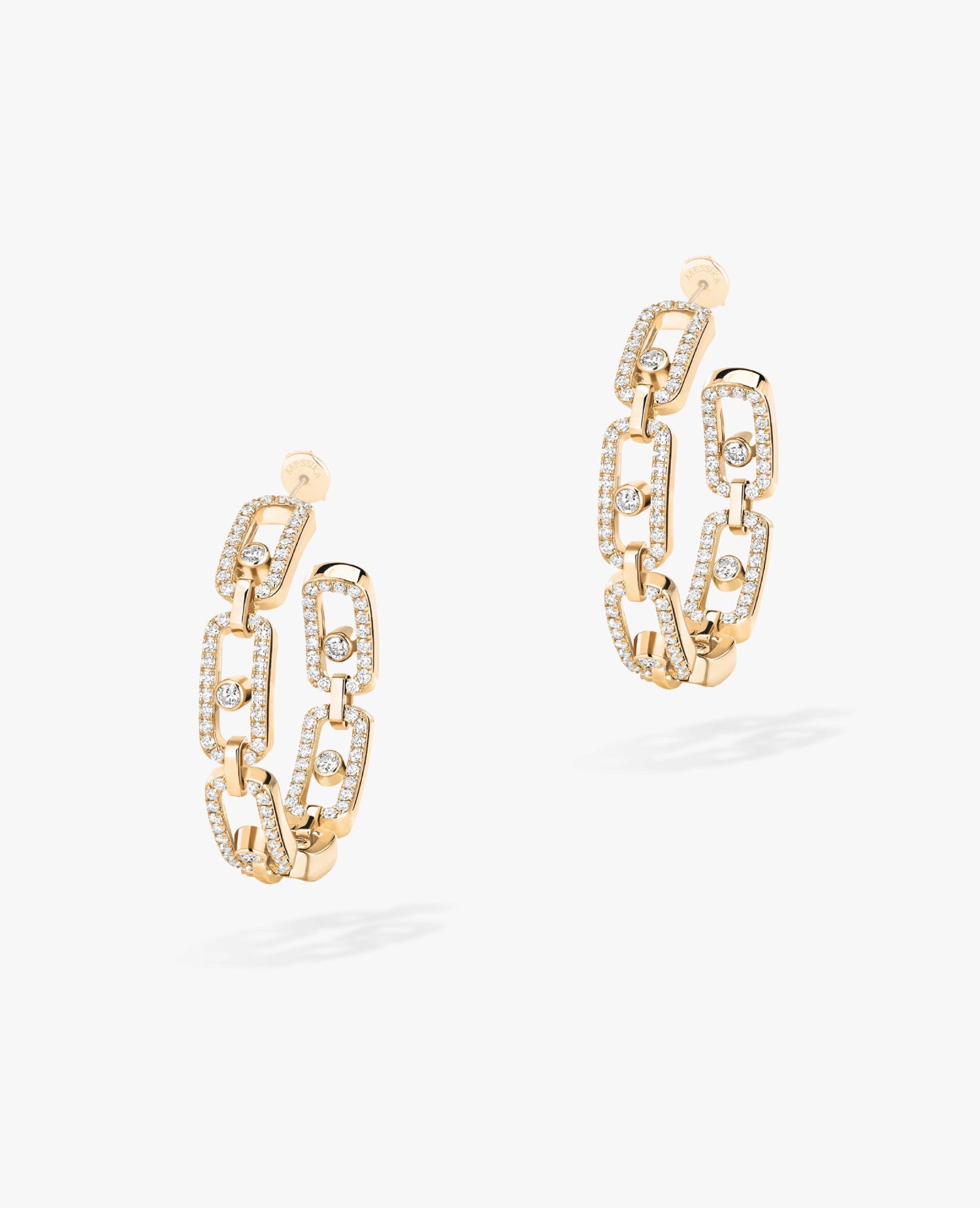 Messika Move Link SM Hoop Earrings Yellow Gold