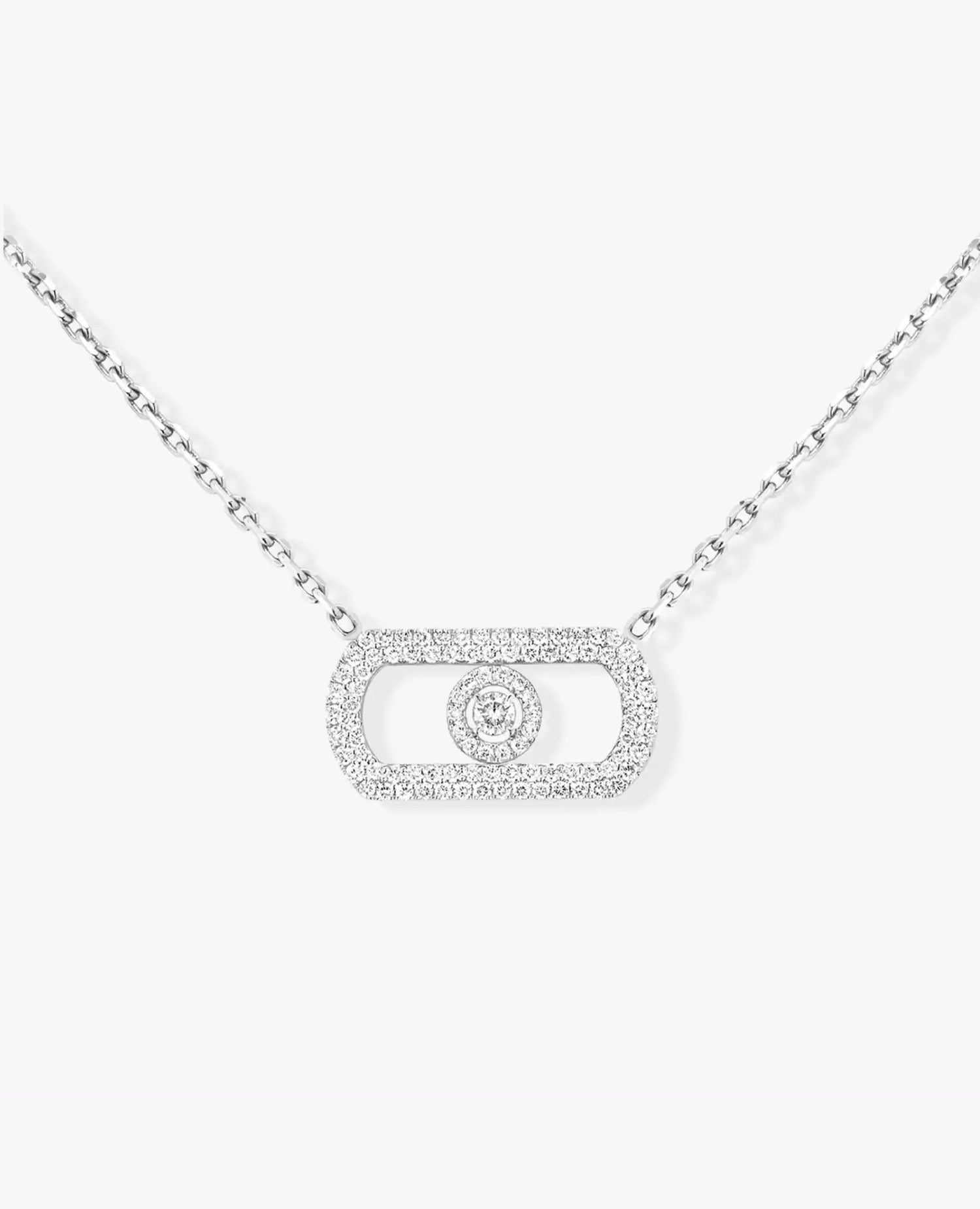 Messika So Move Pave Necklace Silver