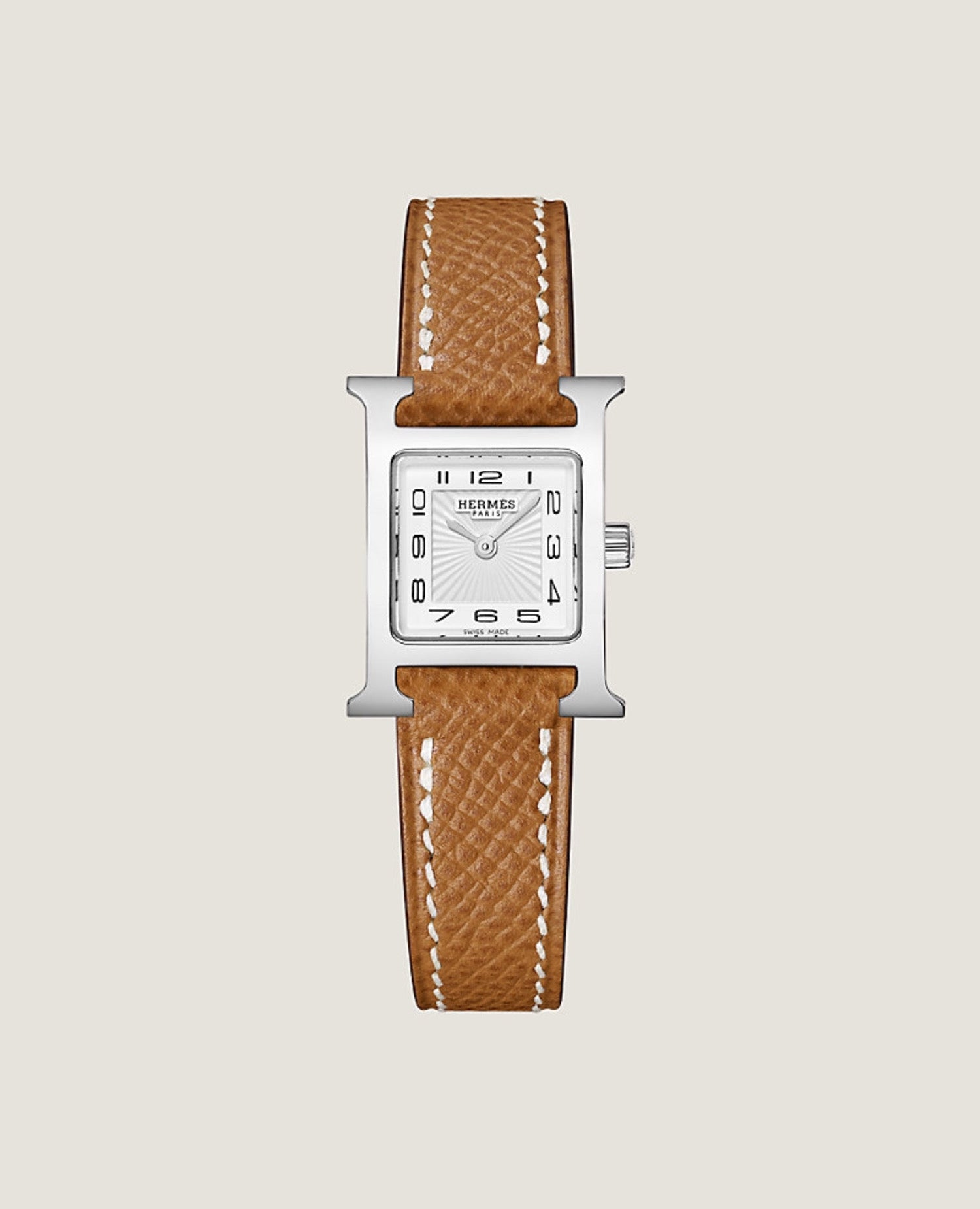 Hermès Heure H watch, Mini model, 21 mm Gold Chestnut