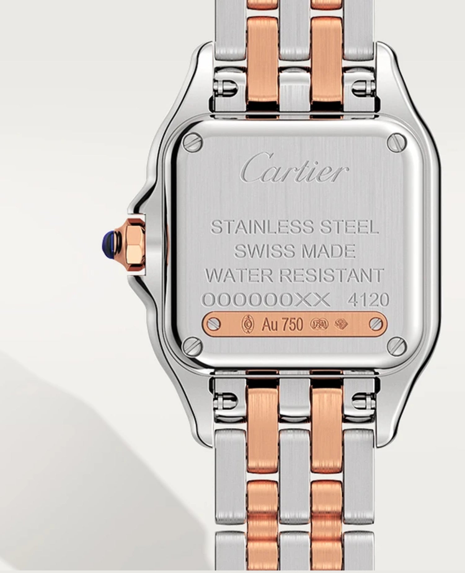 Panthère DE Cartier Watch, Small Model, Diamonds, Rose Gold/Steel