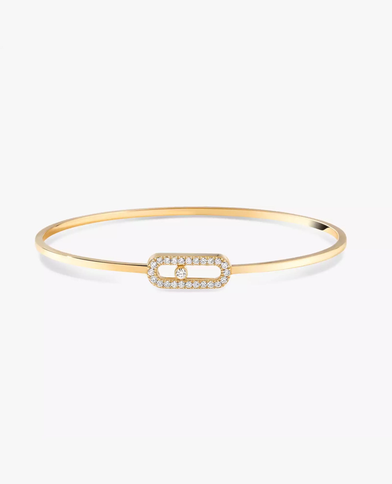 Messika Move Uno Pavé Flex Bangle Bracelet Yellow Gold
