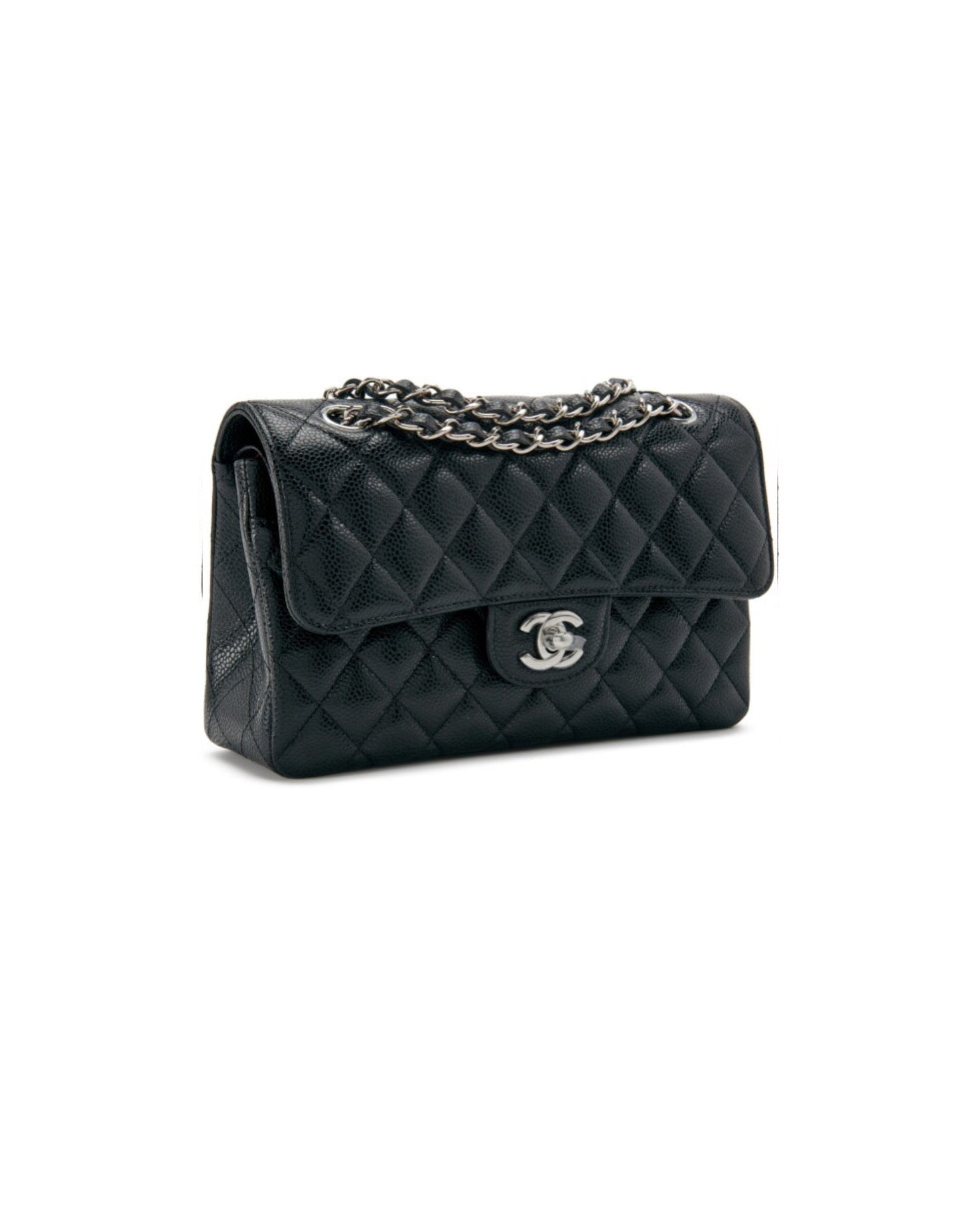 Coco Small Classic Double Flap Silver Hardware