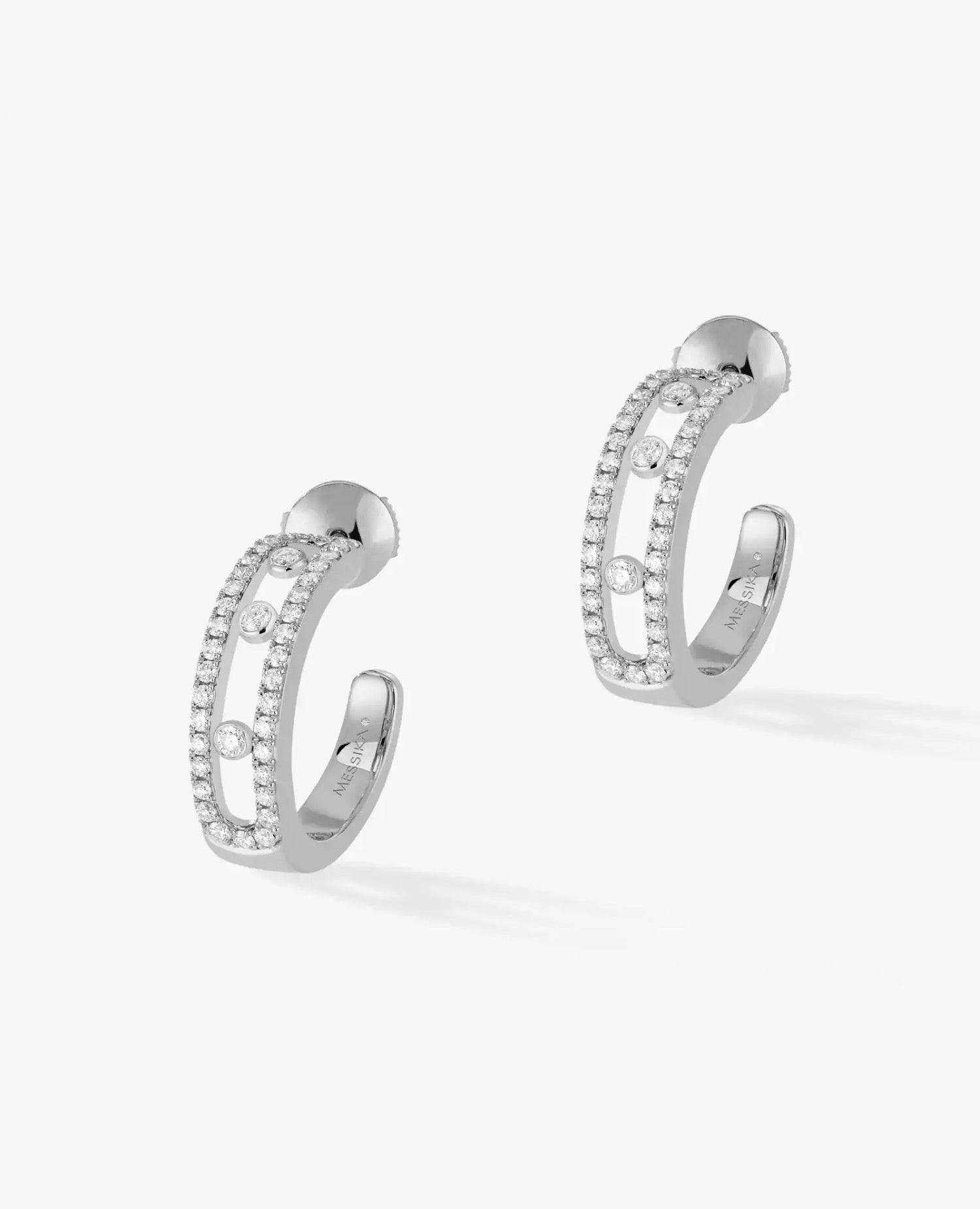 Messika Move Pavé Hoop Earrings Silver