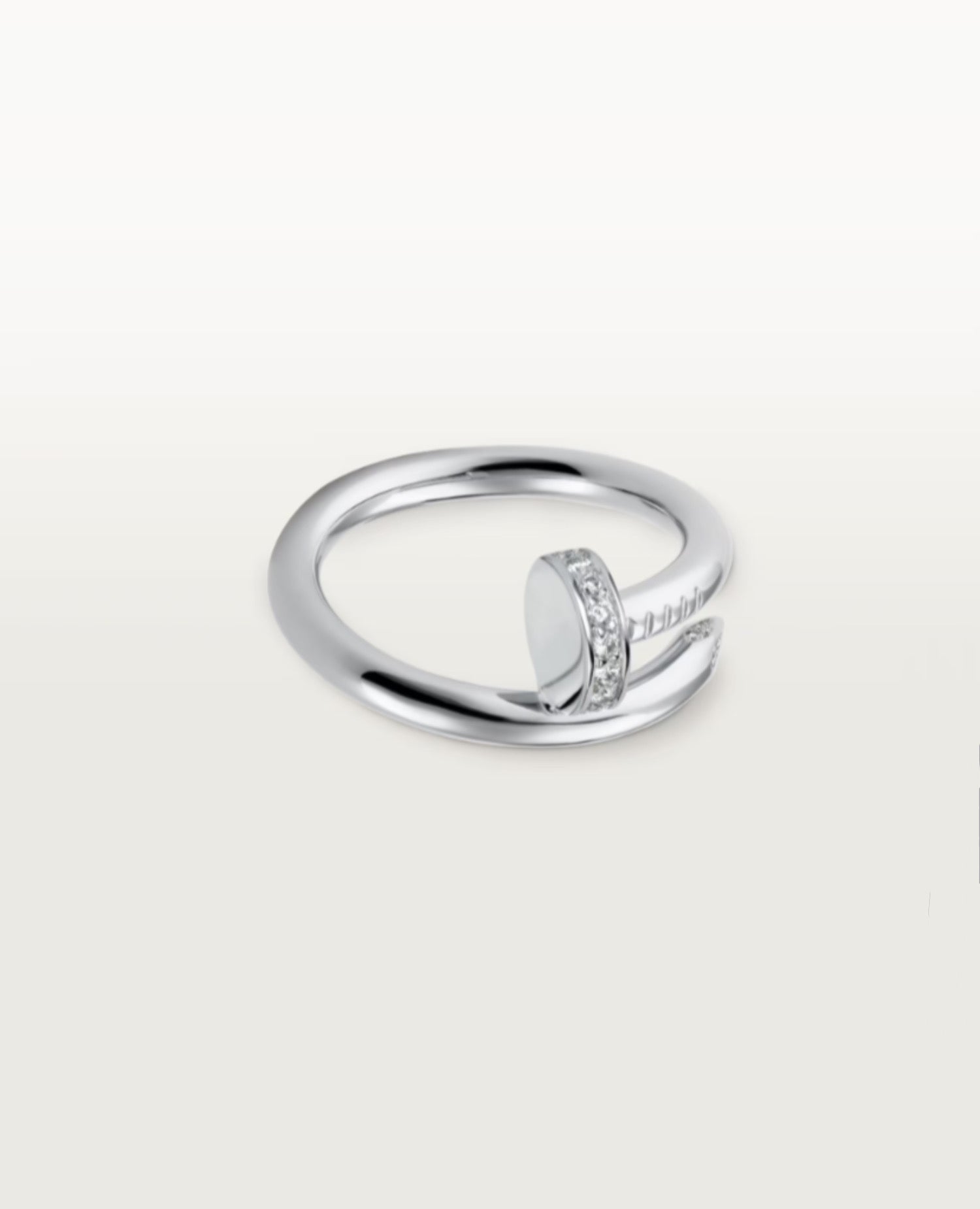 Cartier Just Un Clou Ring, Classic Model, Diamonds, Siver