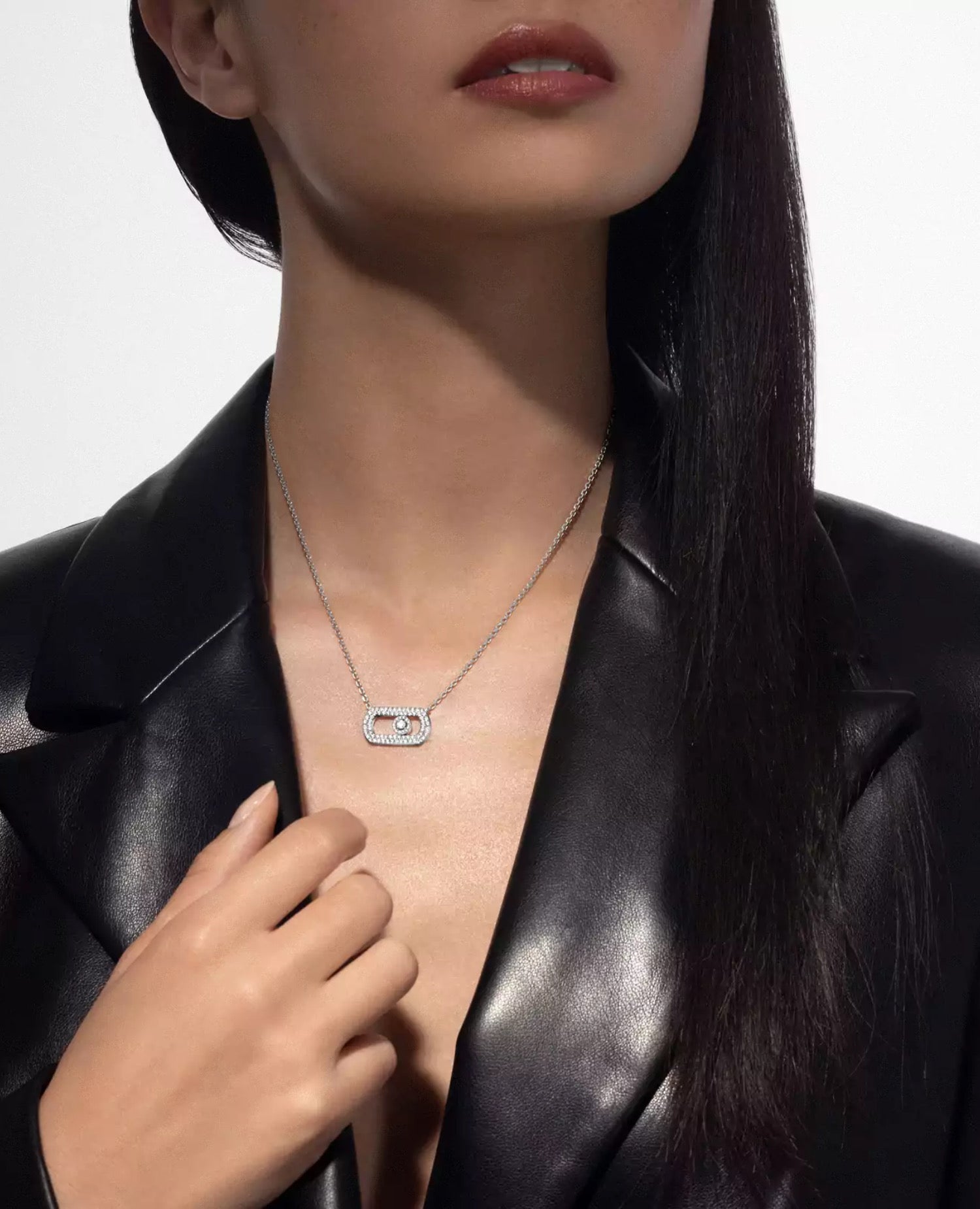 Messika So Move Pave Necklace Silver