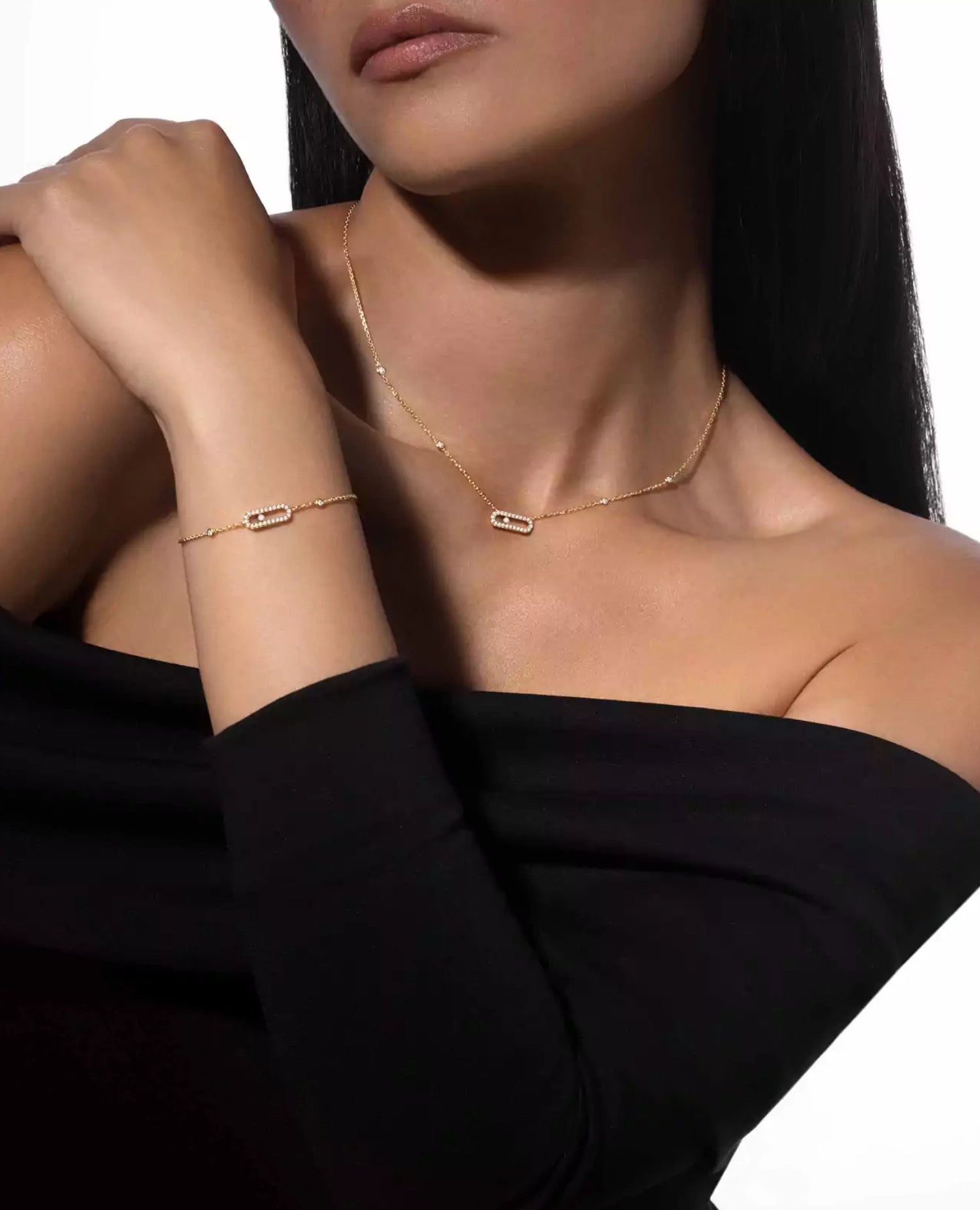 Messika Move Uno Pavé Bracelet Yellow Gold