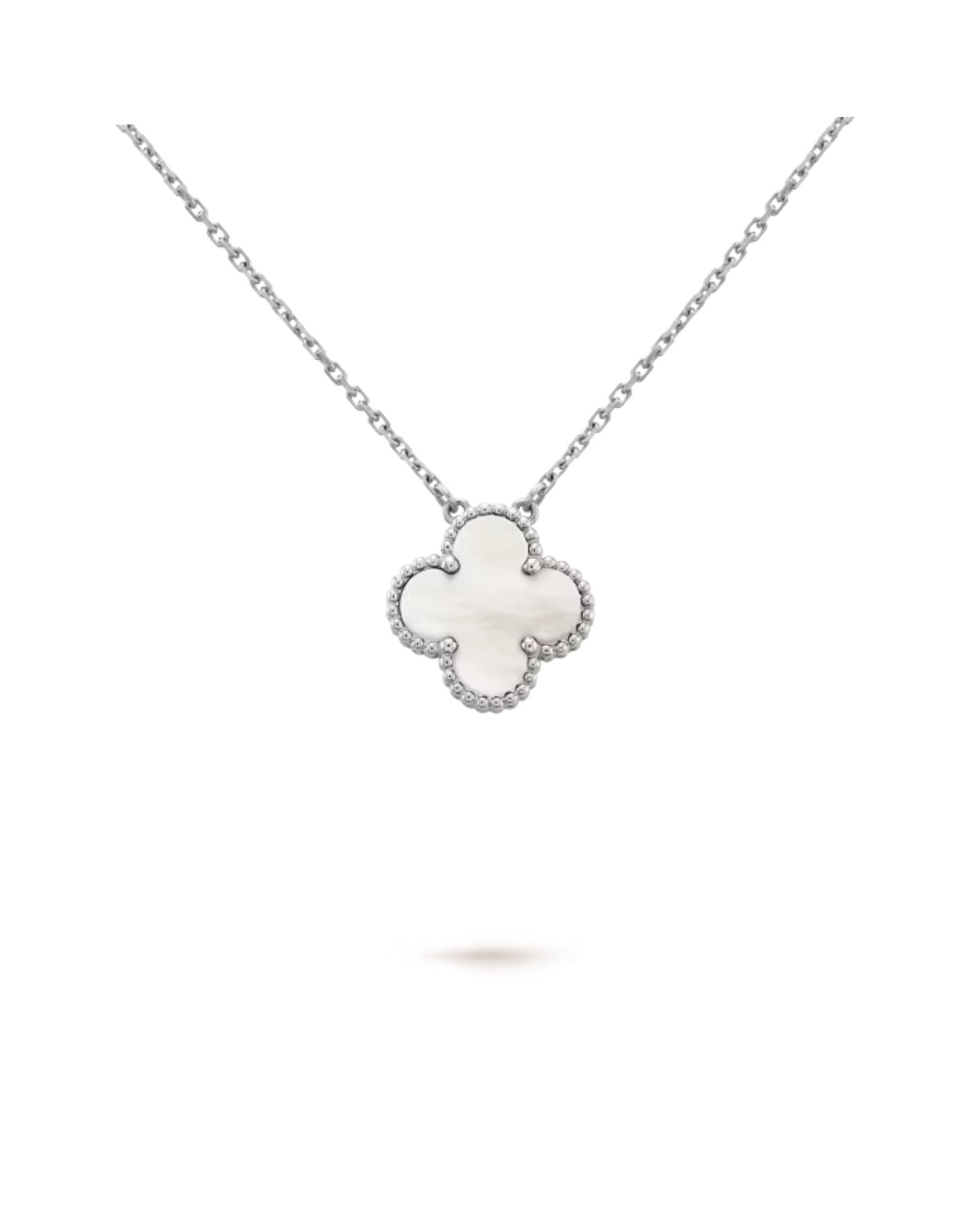 Van Cleef Vintage Alhambra pendant, white gold, Mother-of-pearl
