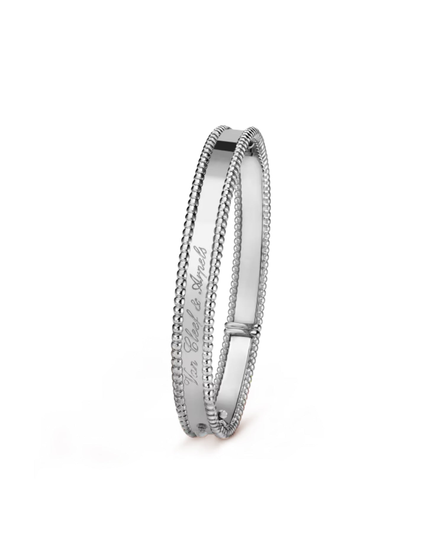 Van Cleef Perlée signature bracelet, medium model, white gold