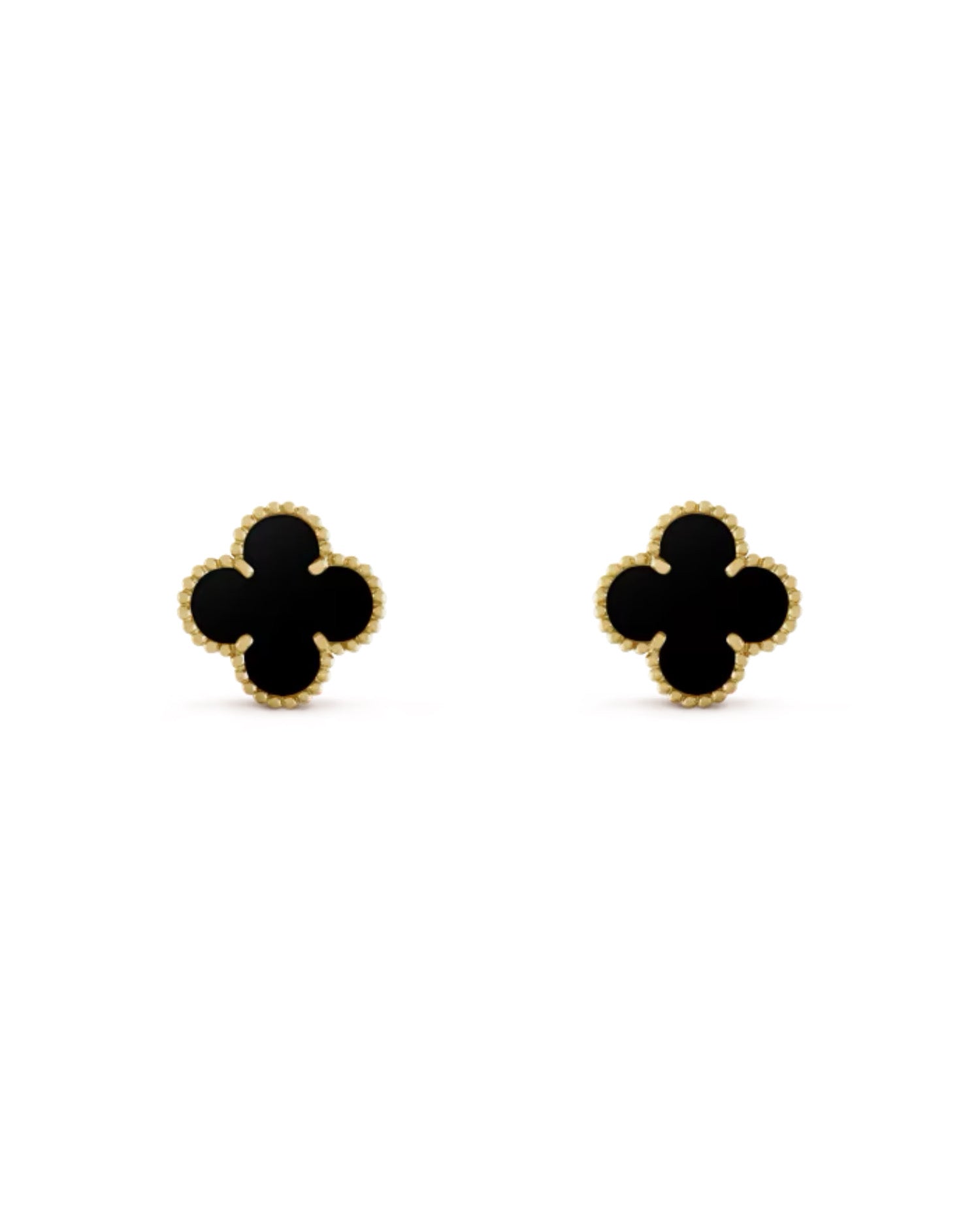 Van Cleef Vintage Alhambra earrings, yellow gold, Onyx