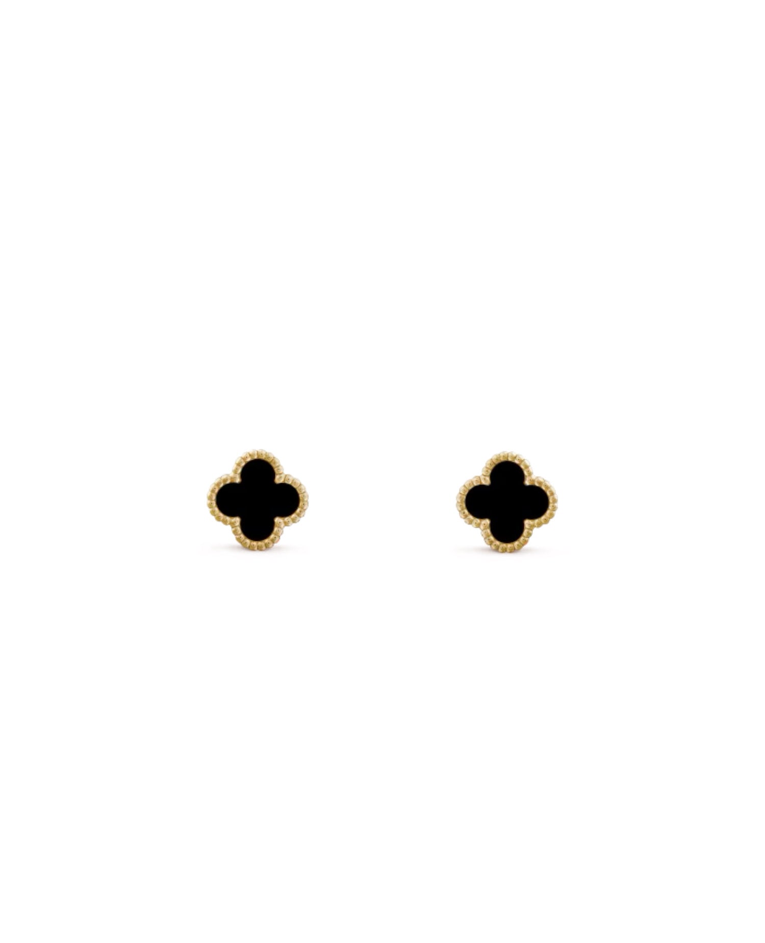 Van Cleef Sweet Alhambra earstuds, yellow gold, Onyx