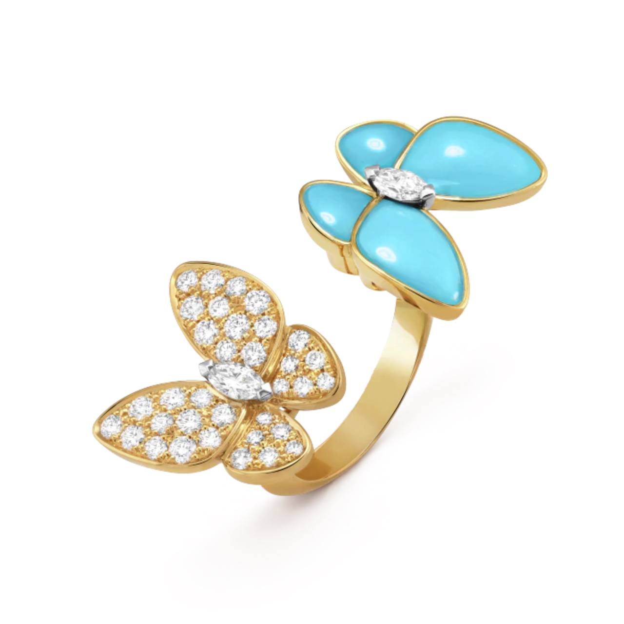 Van Cleef Two Butterfly Between the Finger Ring