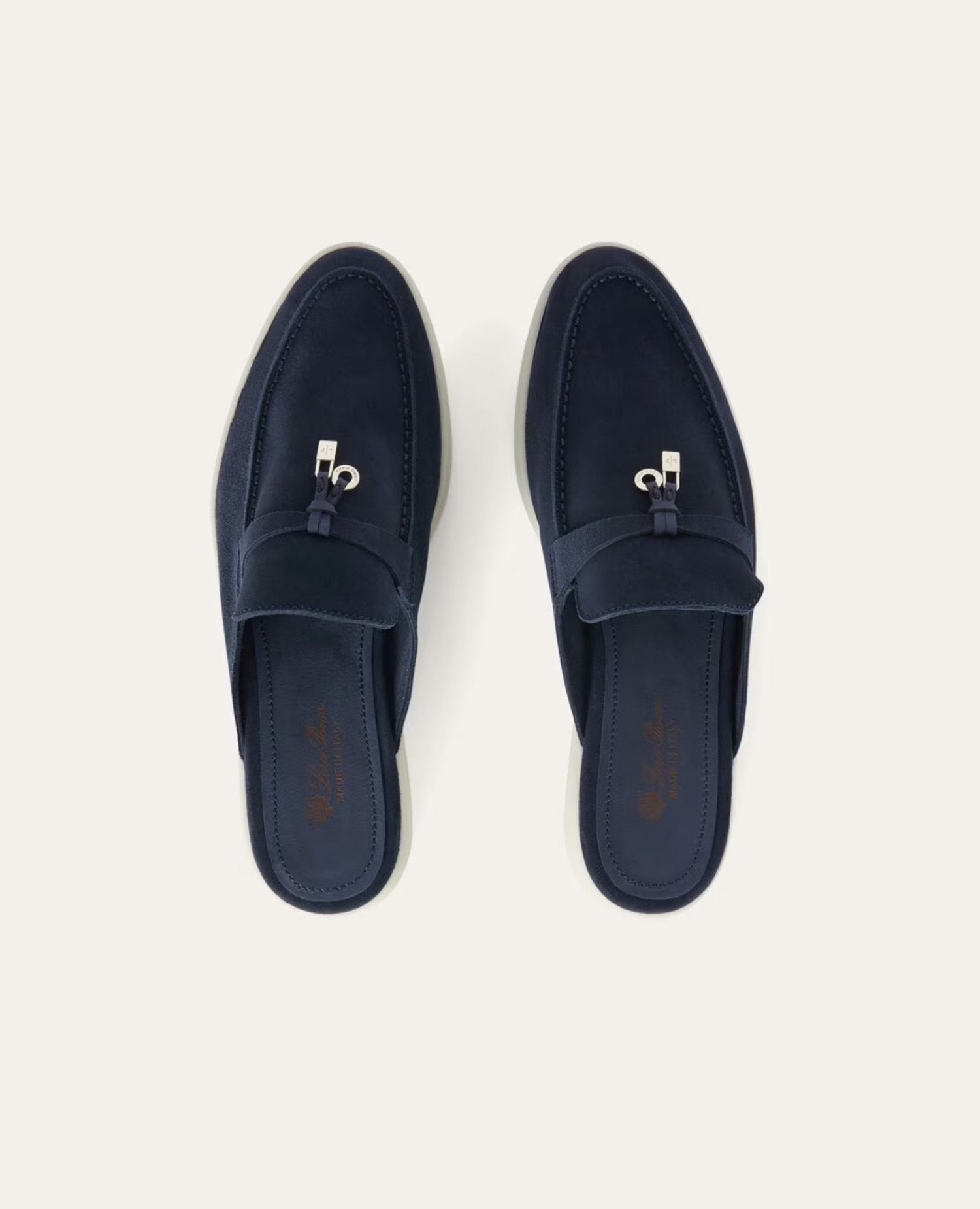 Loro Piana Babouche Charms Walk Loafers Classic Blue