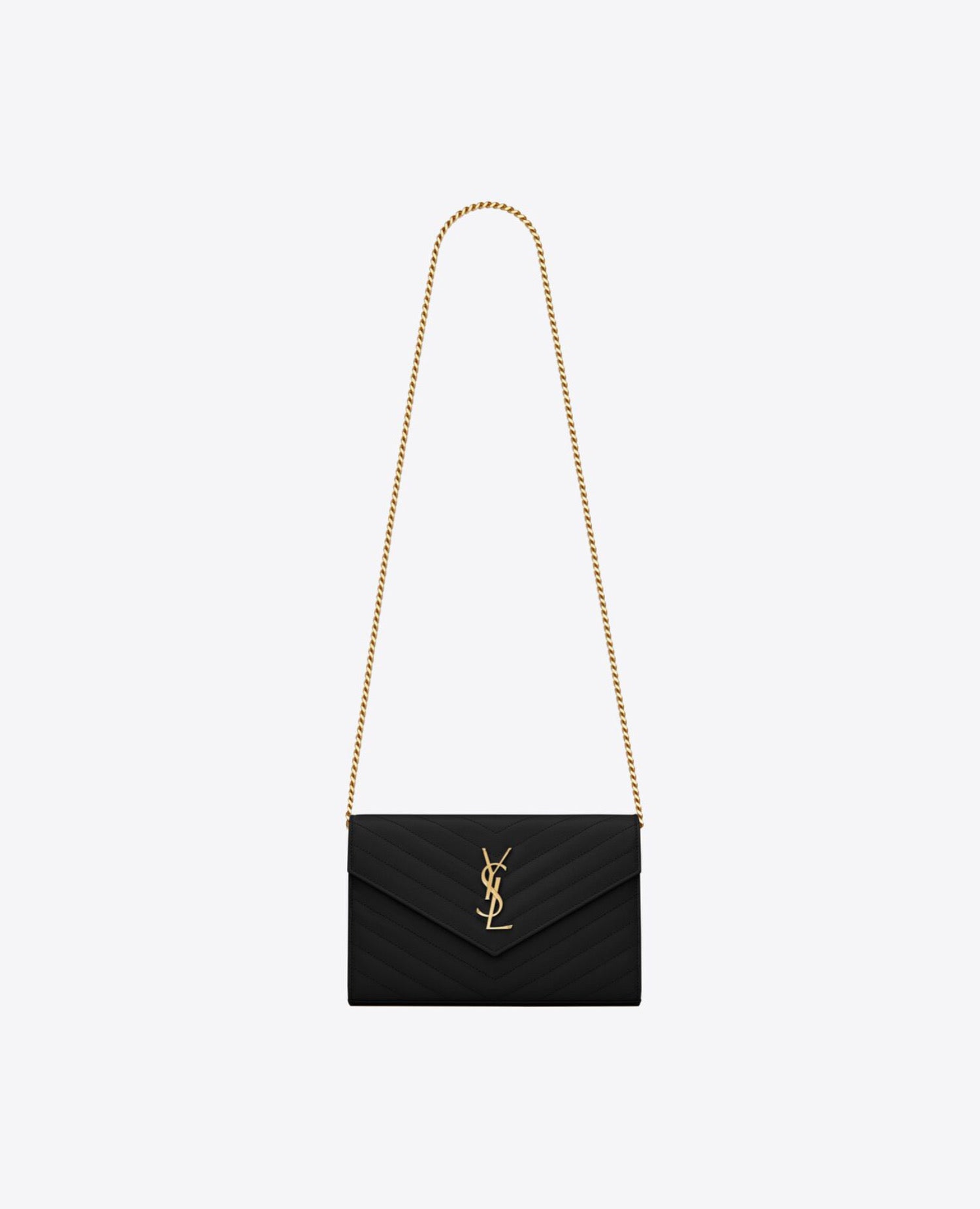 Saint Laurent Cassandre Matelassé Chain Wallet