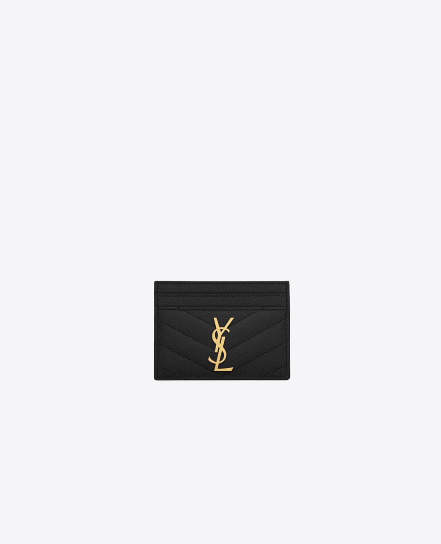 Saint Laurent Cassandre Matelassé Card Case Gold