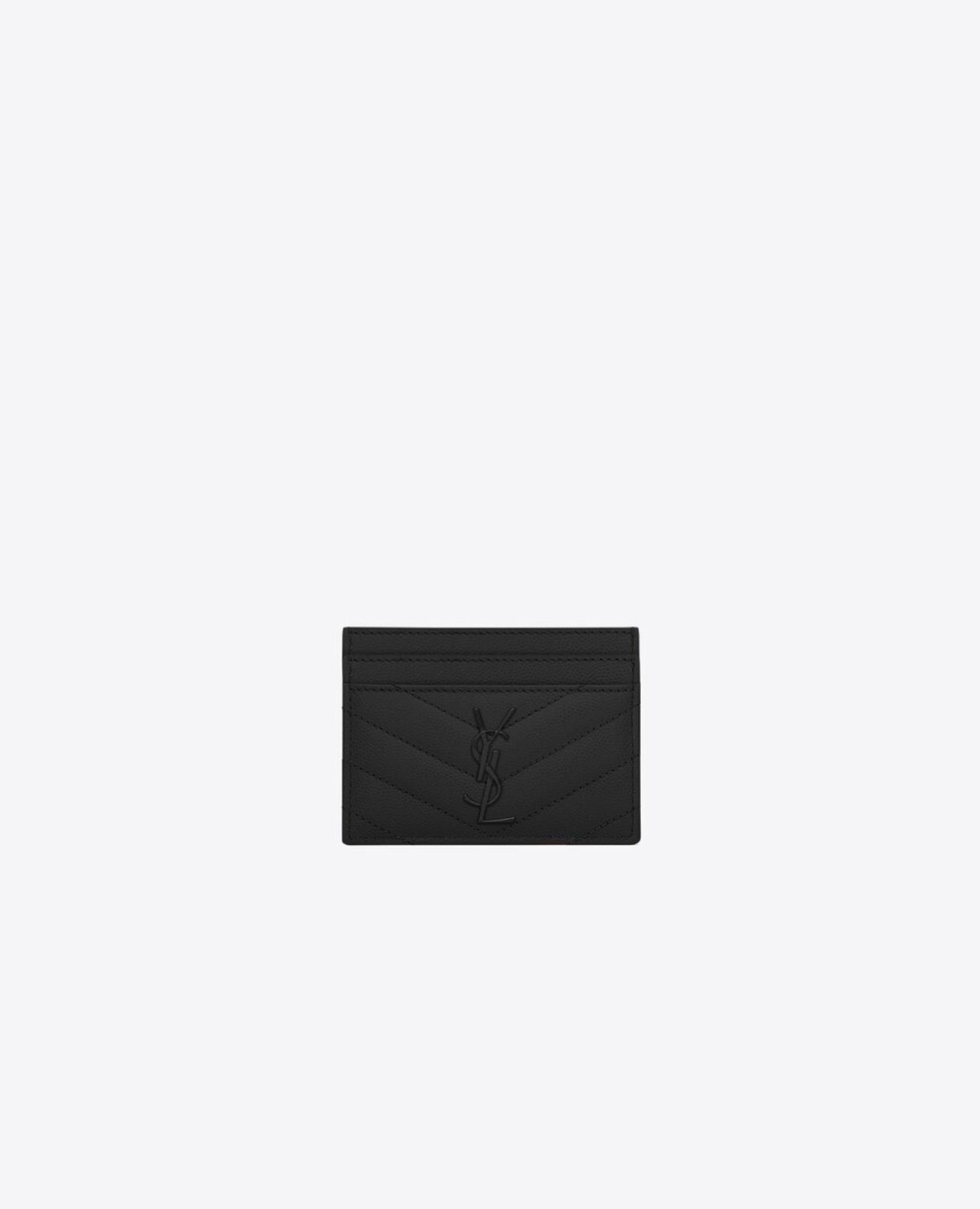 Saint Laurent Cassandre Matelassé Card Case Black