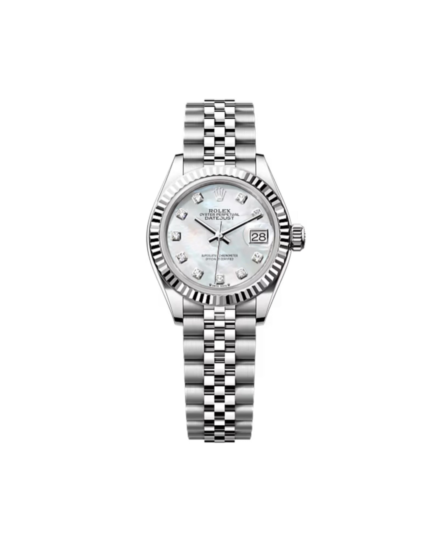 Rolex Lady-Datejust Oyster, 28 mm, Oystersteel and white gold, Mother-Of-Pearl