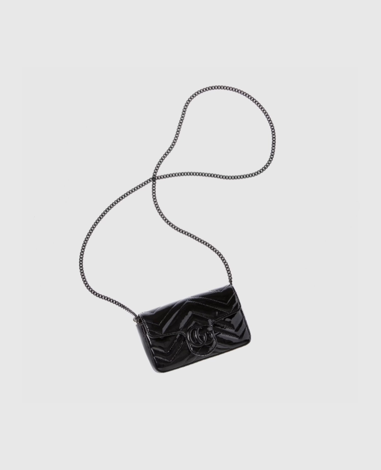 Gucci GG Marmot Super Mini Bag Patent Black