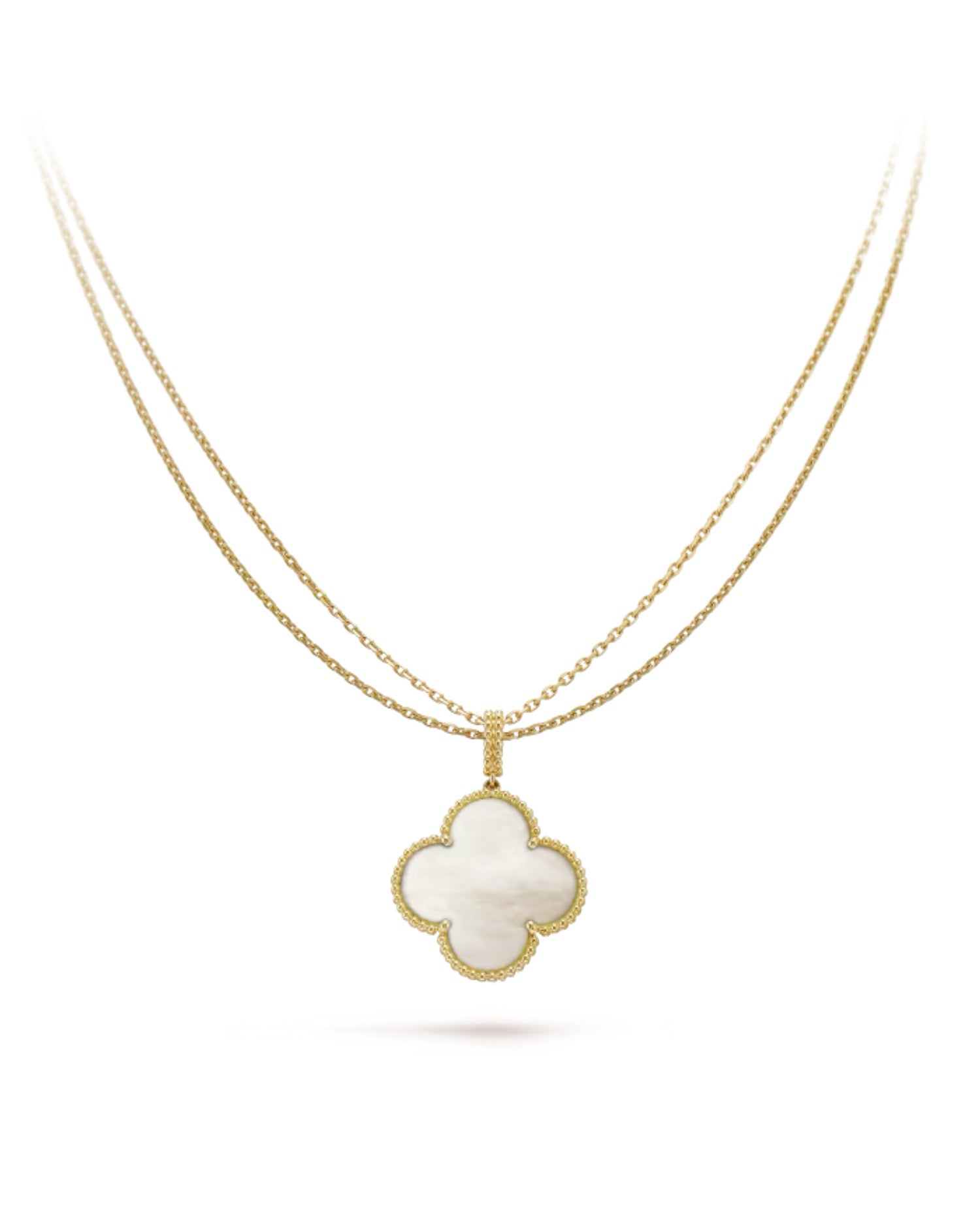 Van Cleef Magic Alhambra long necklace, 1 motif, yellow gold, Mother-of-pearl