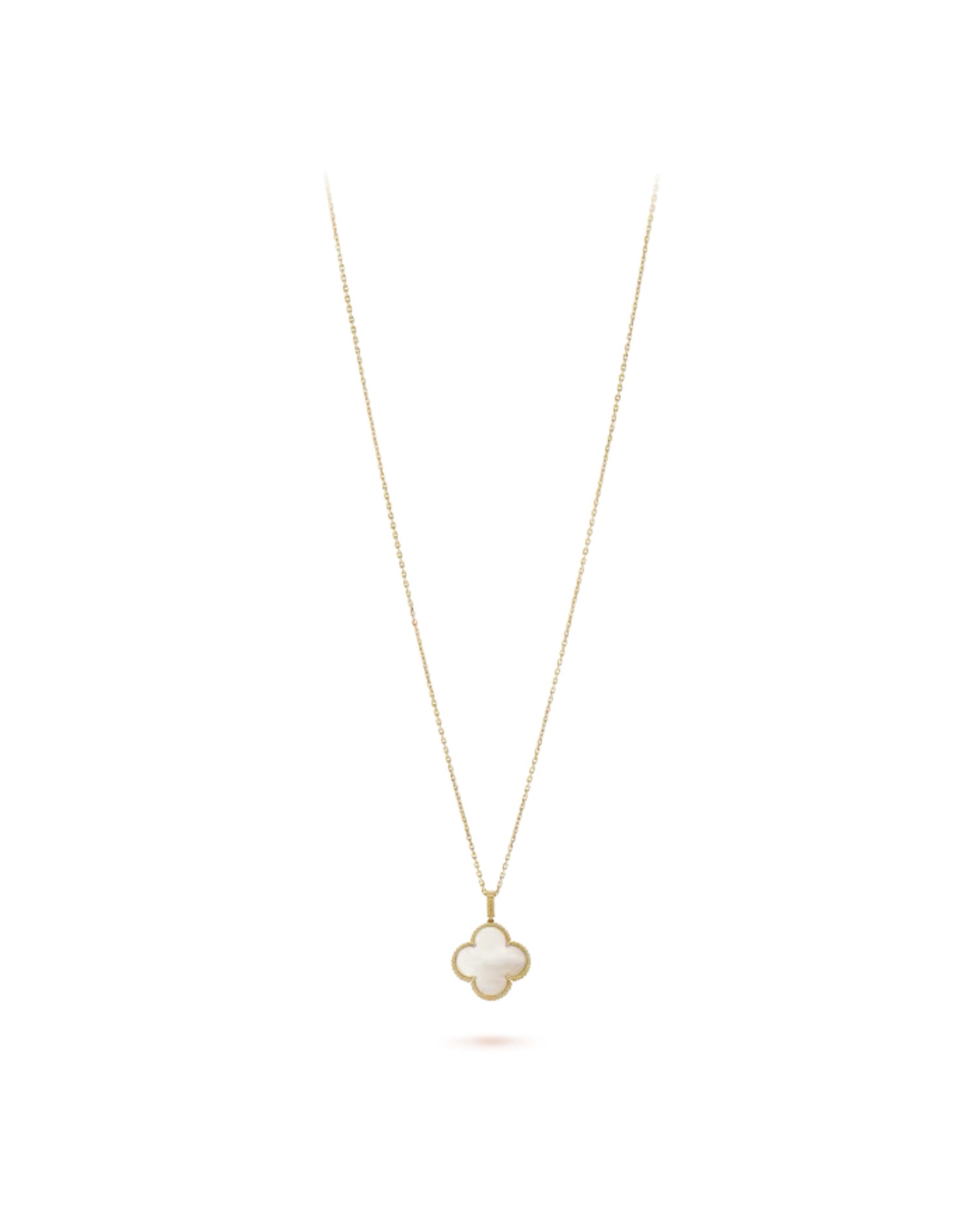 Van Cleef Magic Alhambra long necklace, 1 motif, yellow gold, Mother-of-pearl