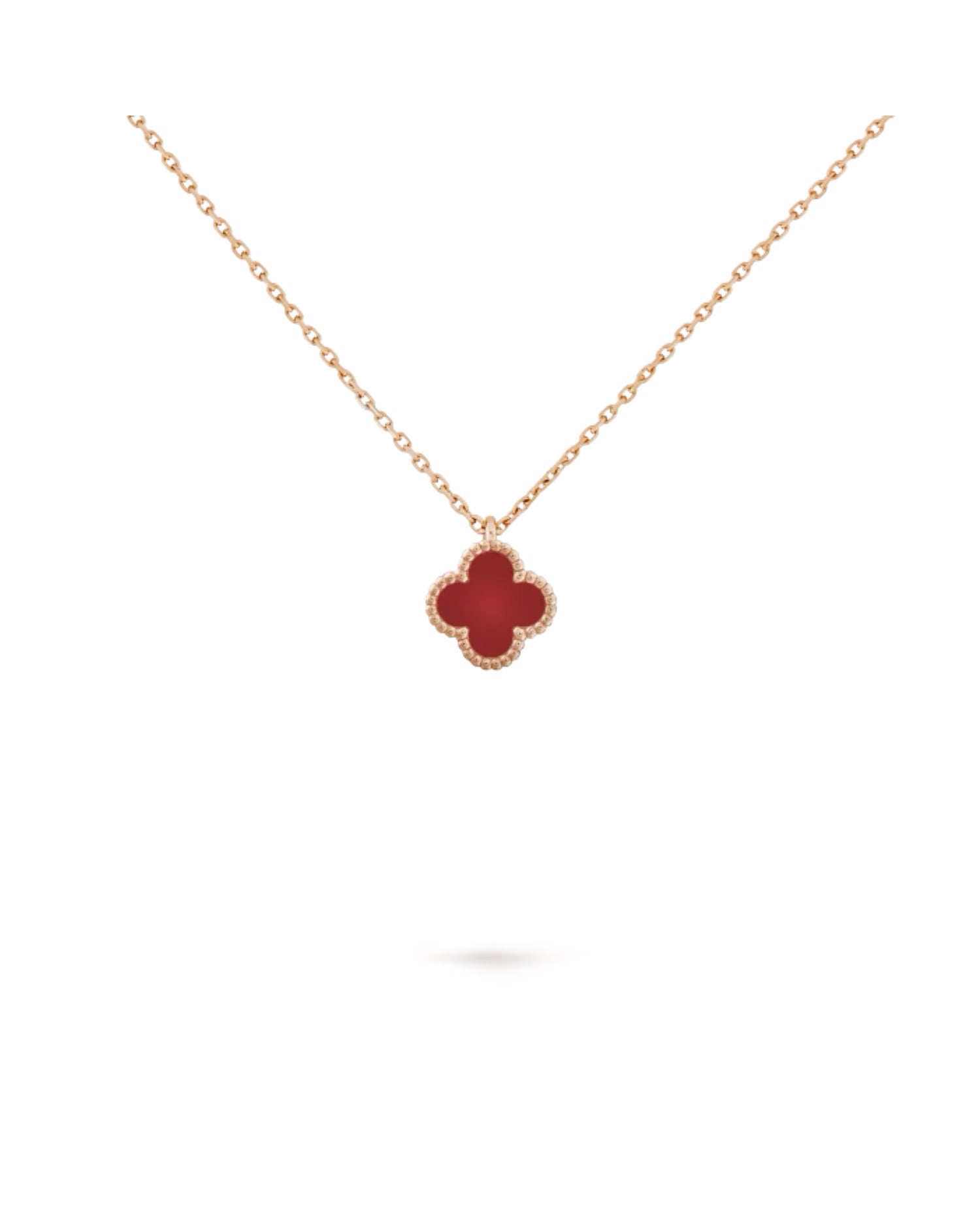 Van Cleef Sweet Alhambra pendant, rose gold, Carnelian