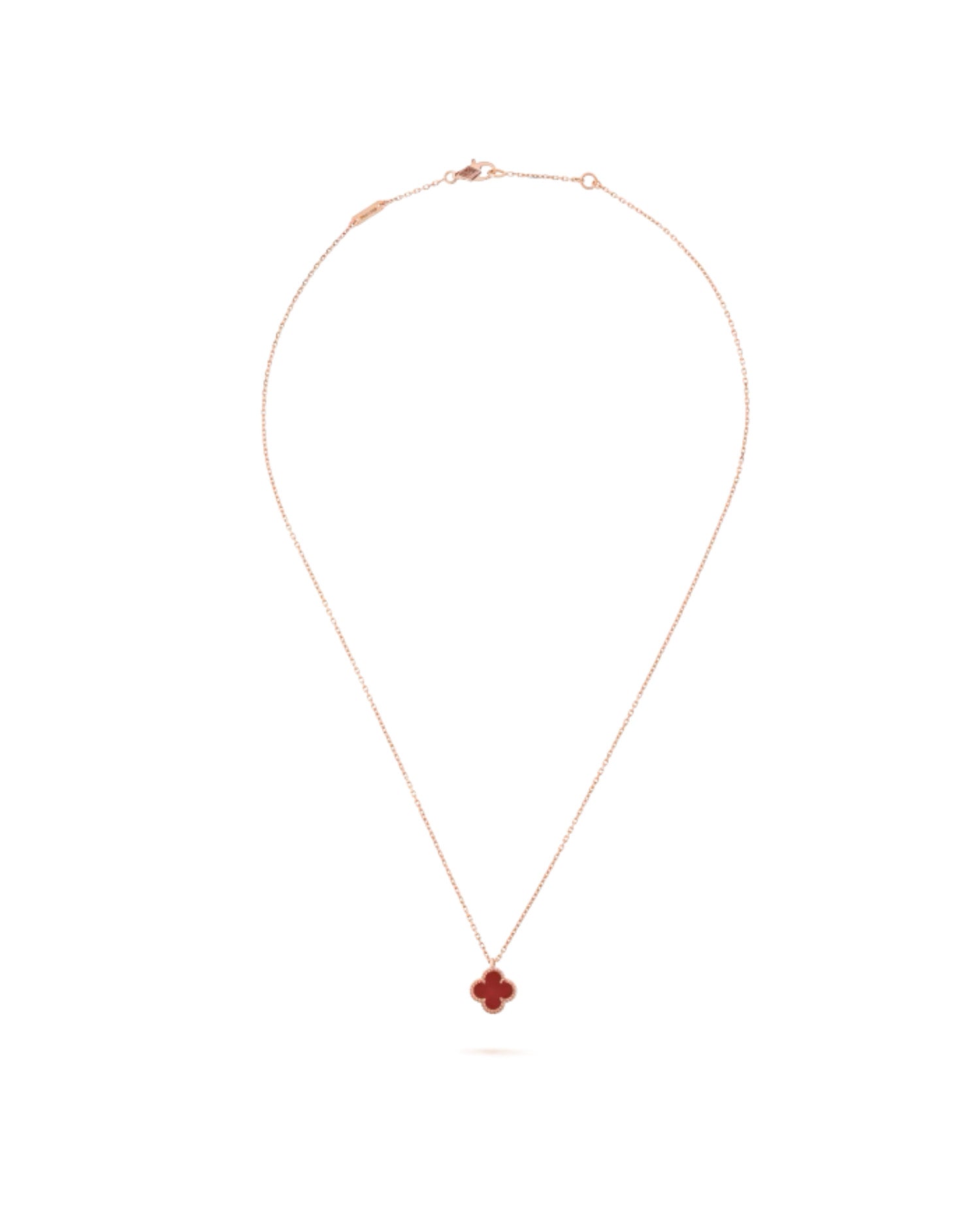 Van Cleef Sweet Alhambra pendant, rose gold, Carnelian