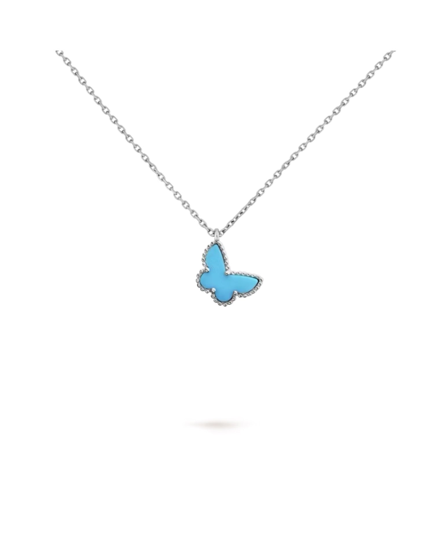 Van Cleef Sweet Butterfly pendant 18K white gold, Turquoise
