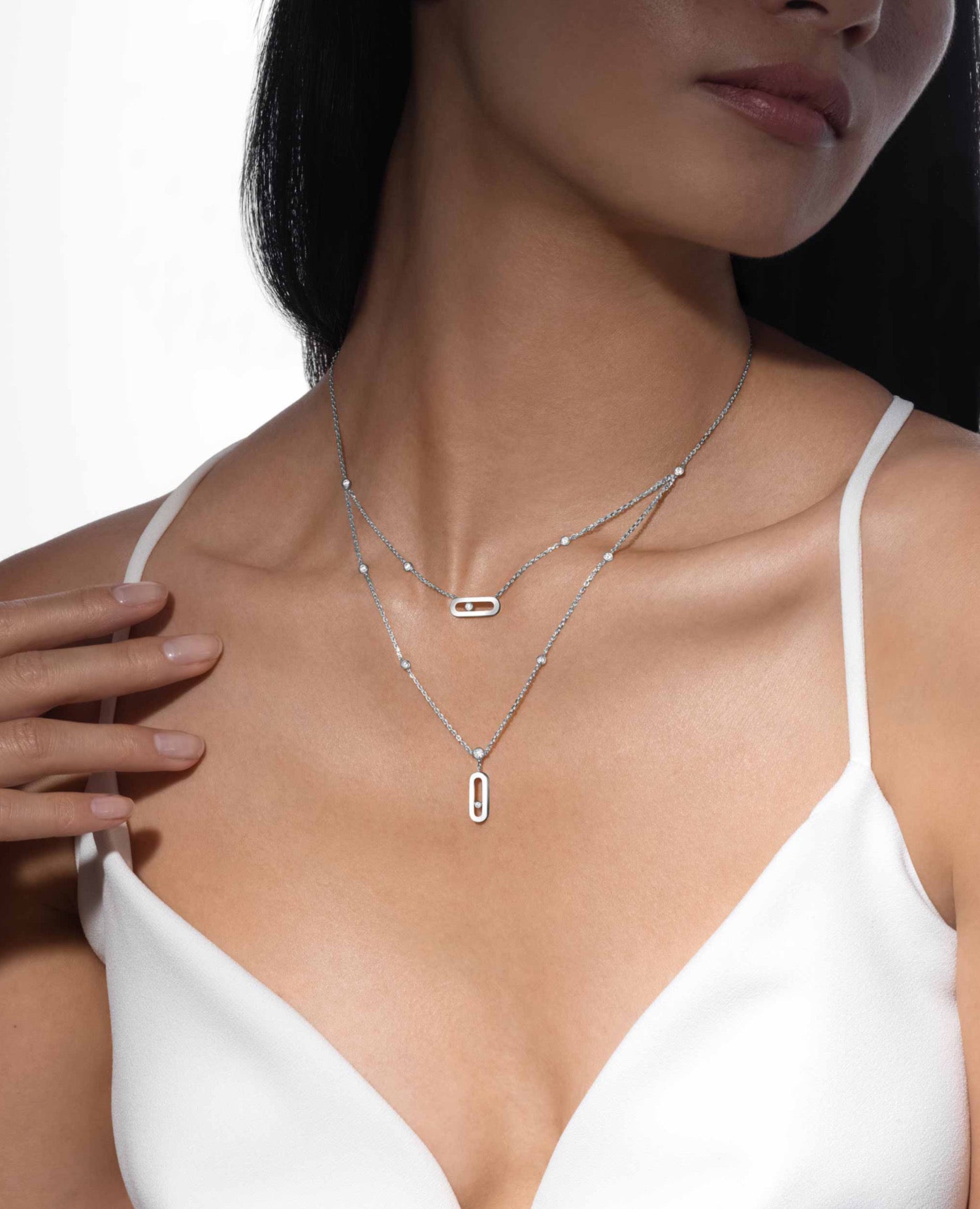 Messika Move Uno 2 Rows Necklace Silver