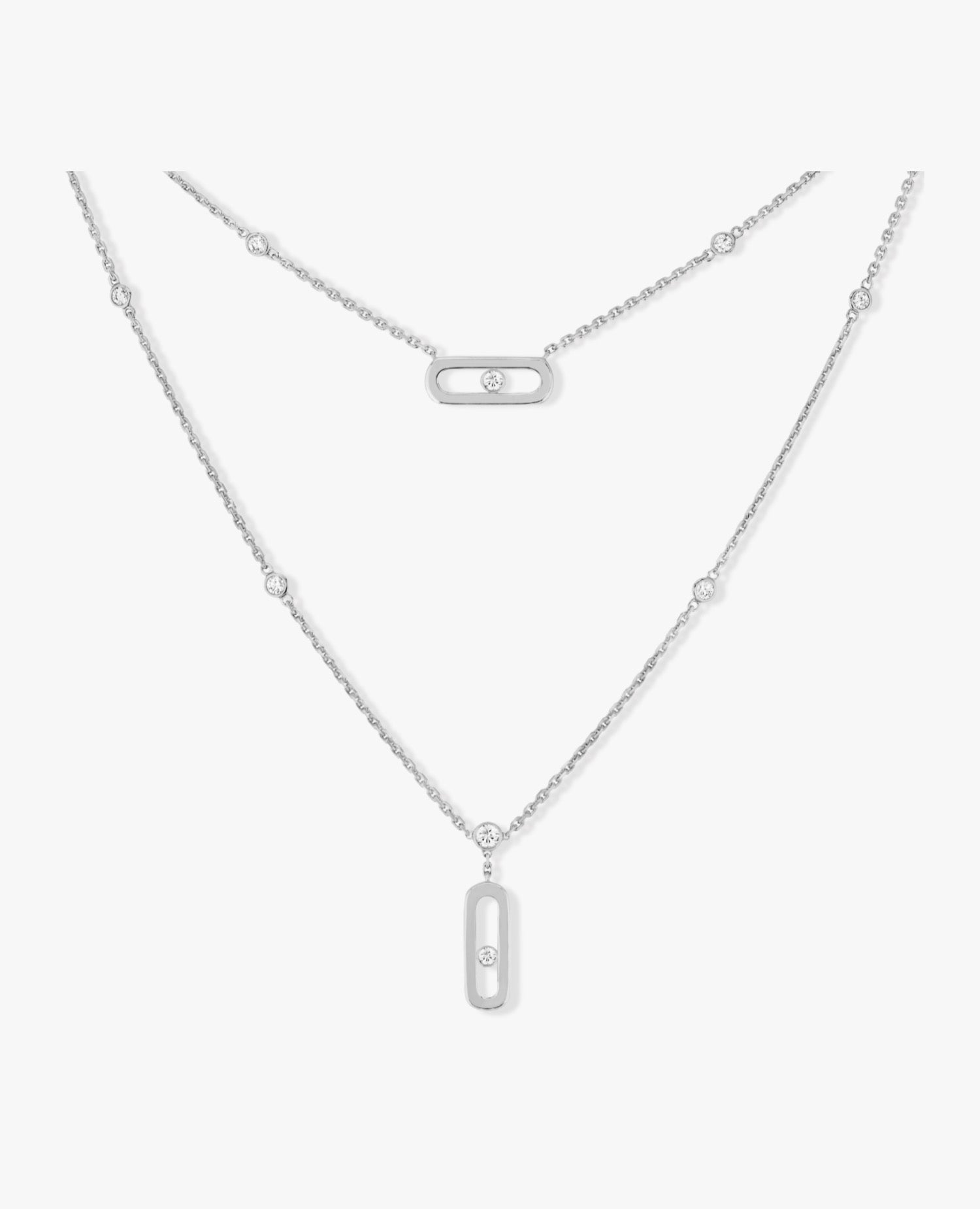 Messika Move Uno 2 Rows Necklace Silver