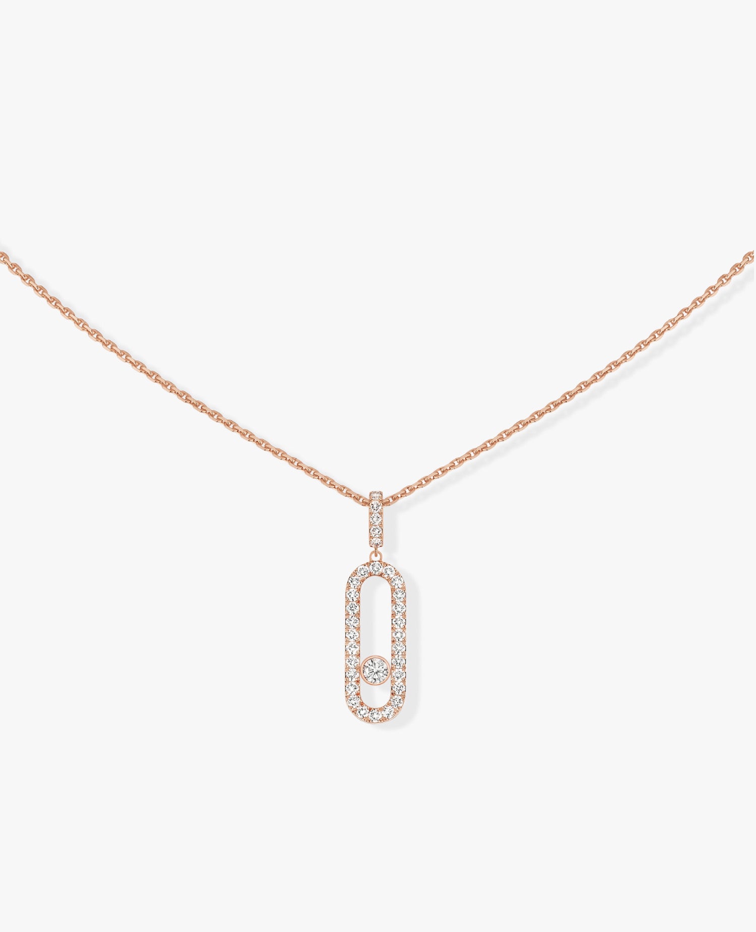Messika Move Uno Pavé LM Rose Gold Necklace