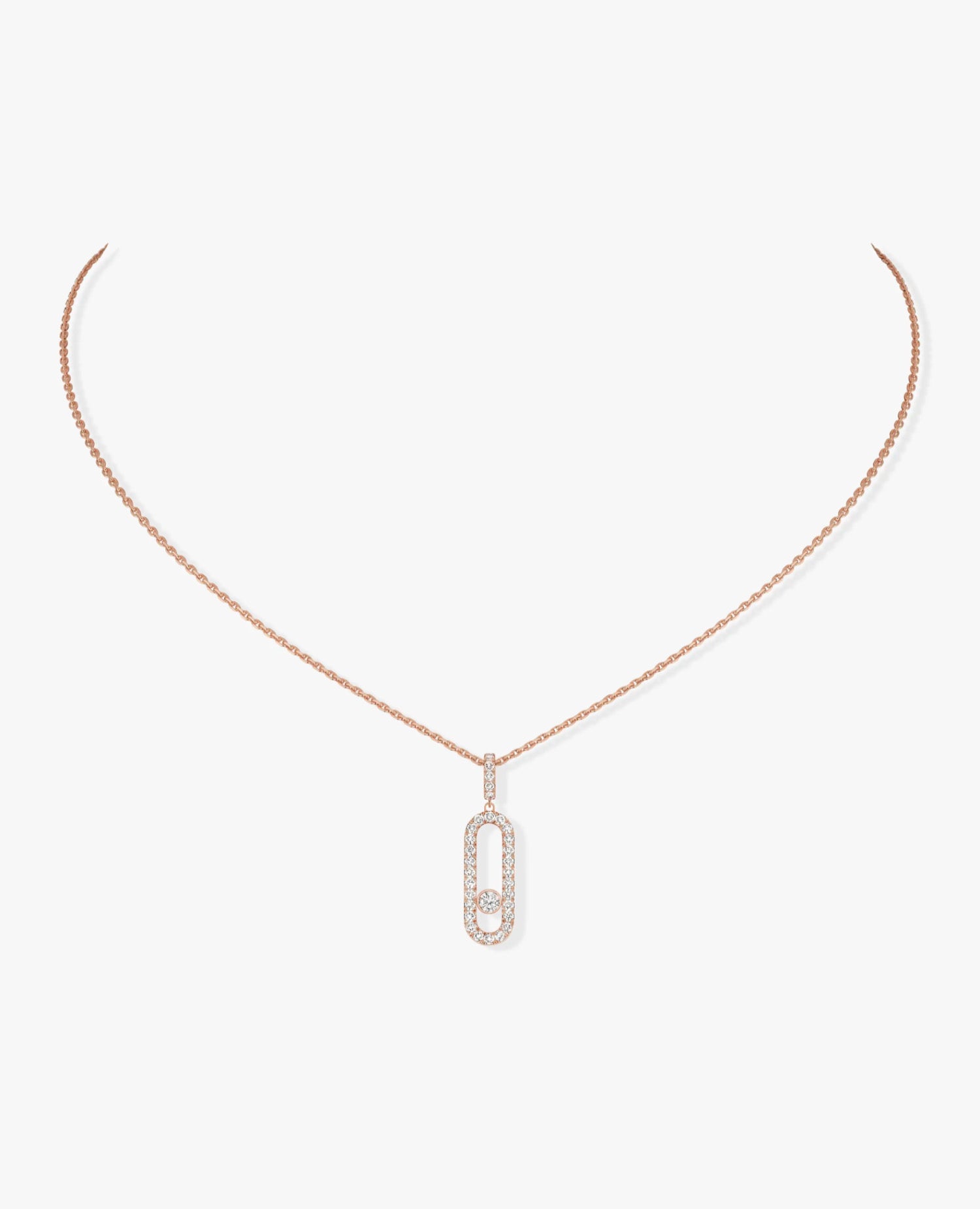 Messika Move Uno Pavé LM Rose Gold Necklace