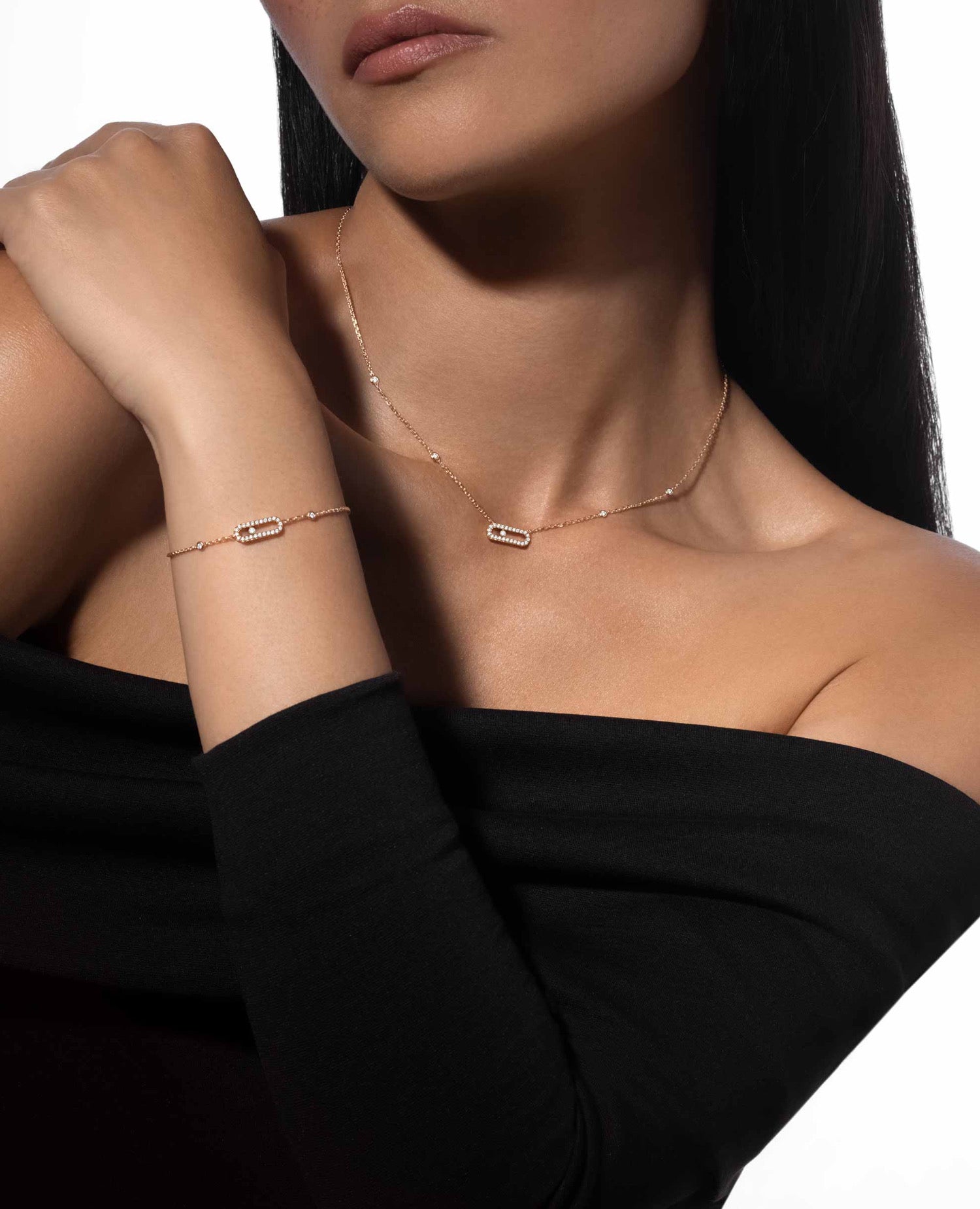 Messika Move Uno Pavé Bracelet Rose Gold