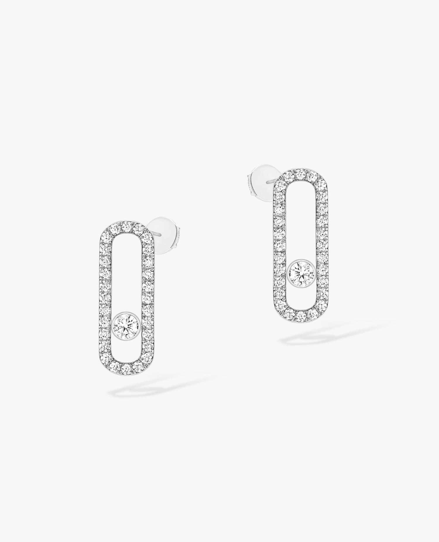 Messika Move Uno Pavé Earrings Silver