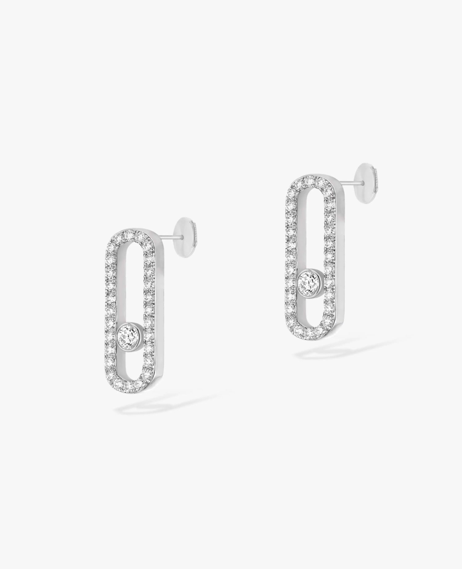 Messika Move Uno Pavé Earrings Silver
