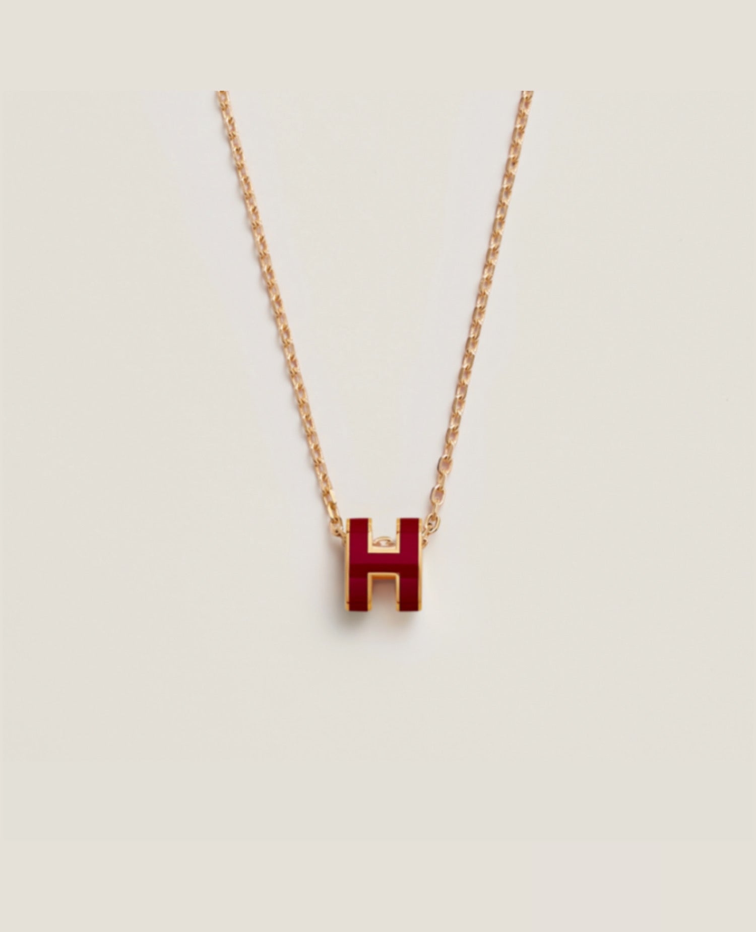 Hermès Mini Pop H Pendant yellow Gold Rouge H