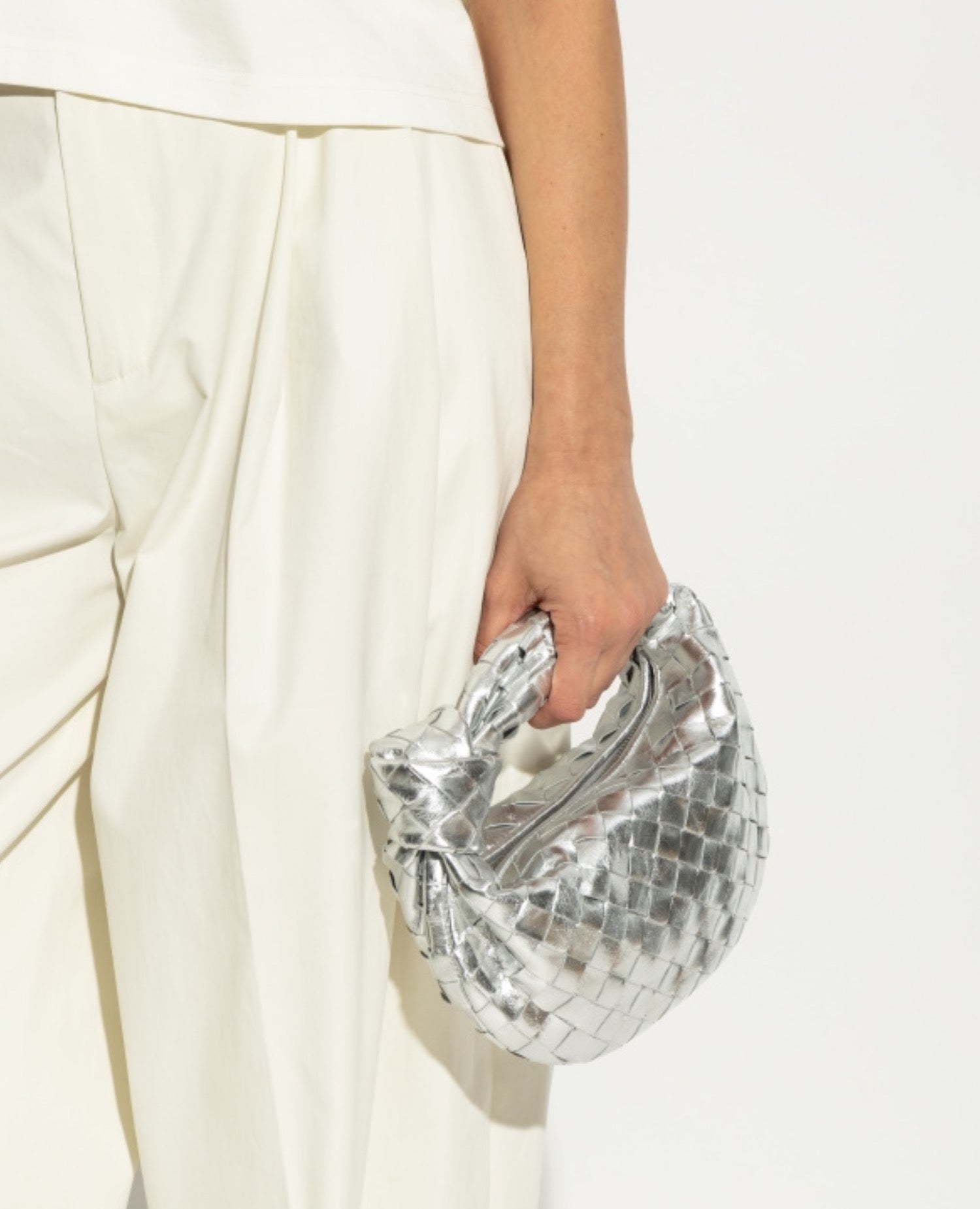 Bottega Veneta Mini Jodie Silver