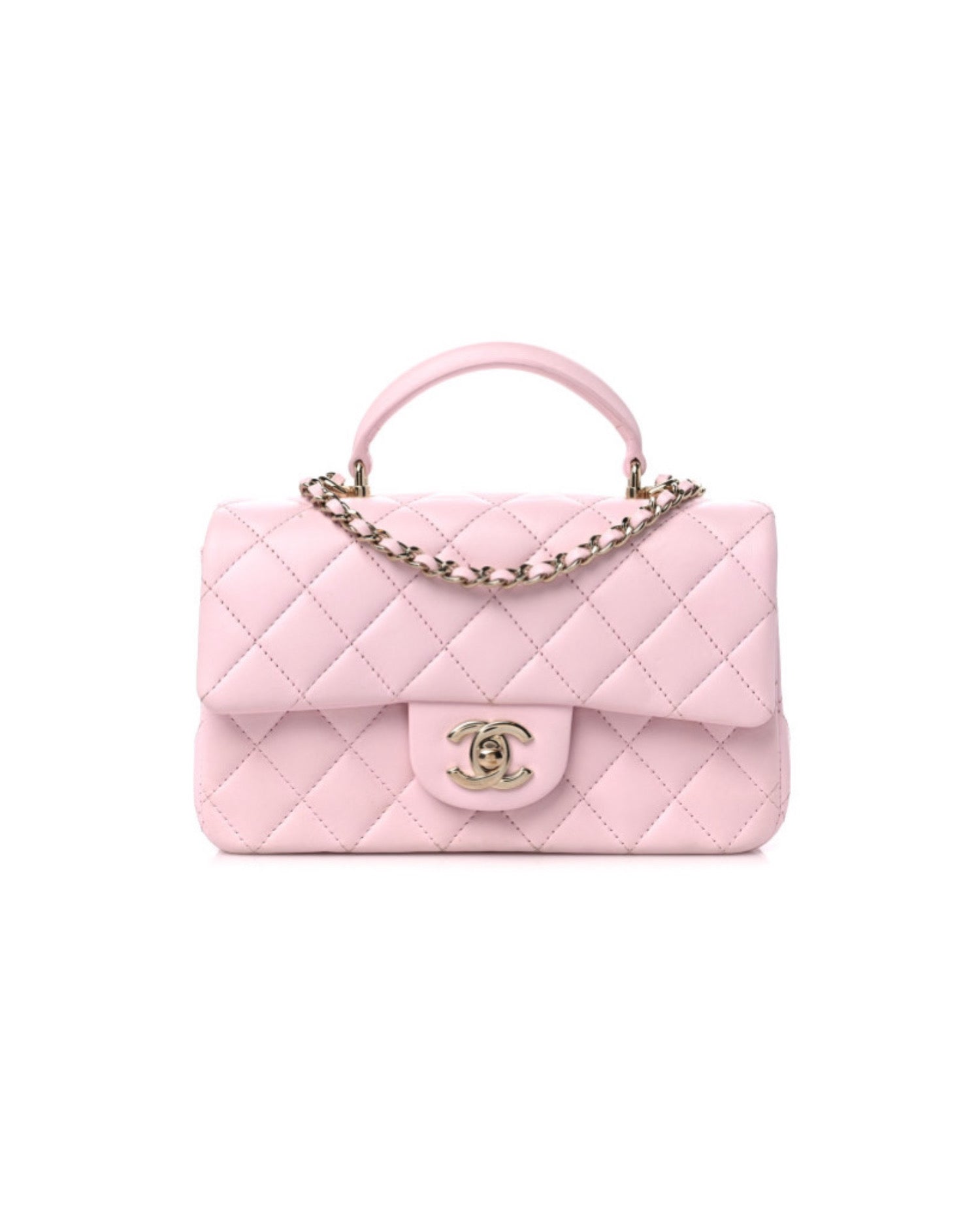 Coco Mini Top Handle Rectangular Flap Light Pink
