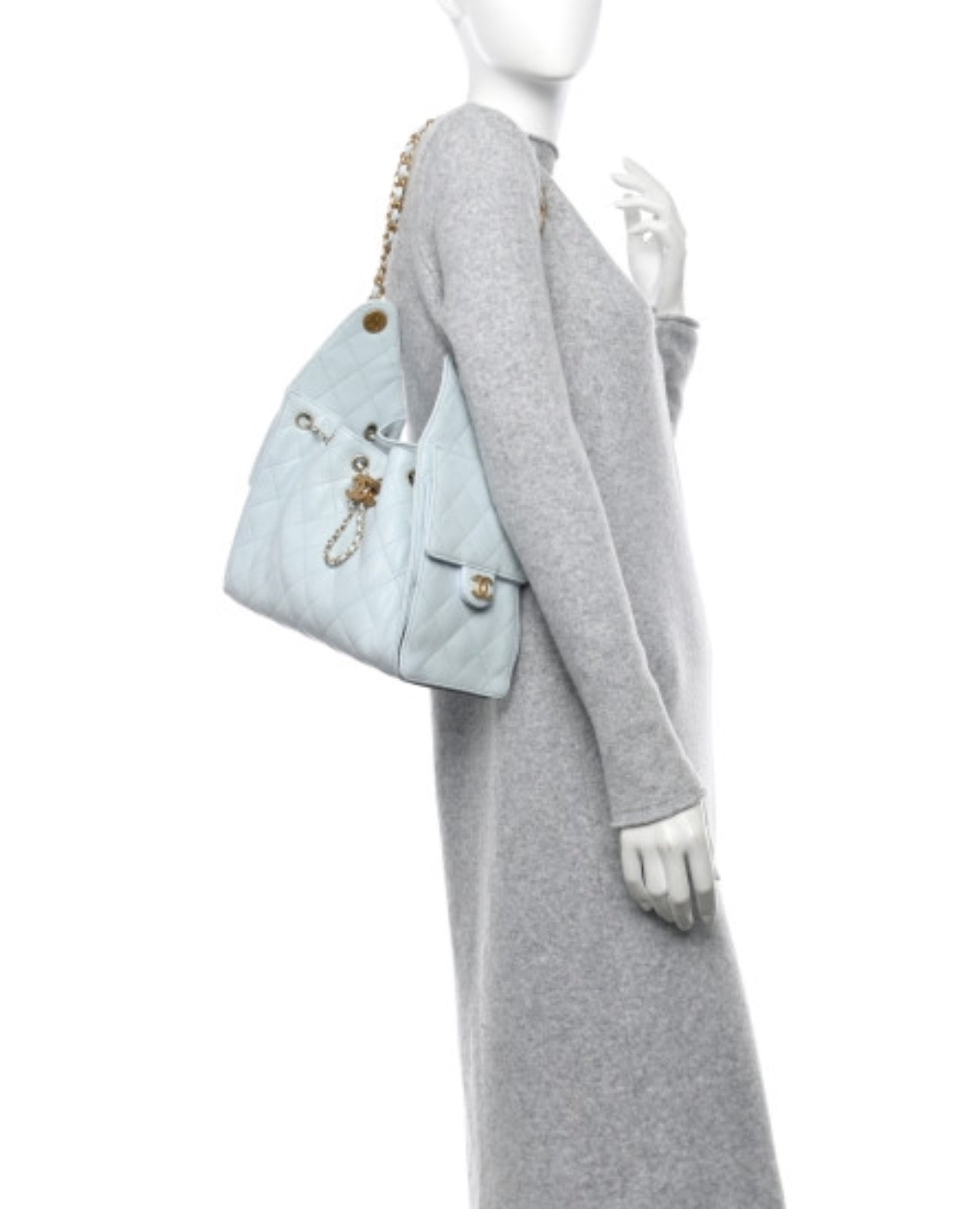 Coco 25 small handbag Caviar light blue