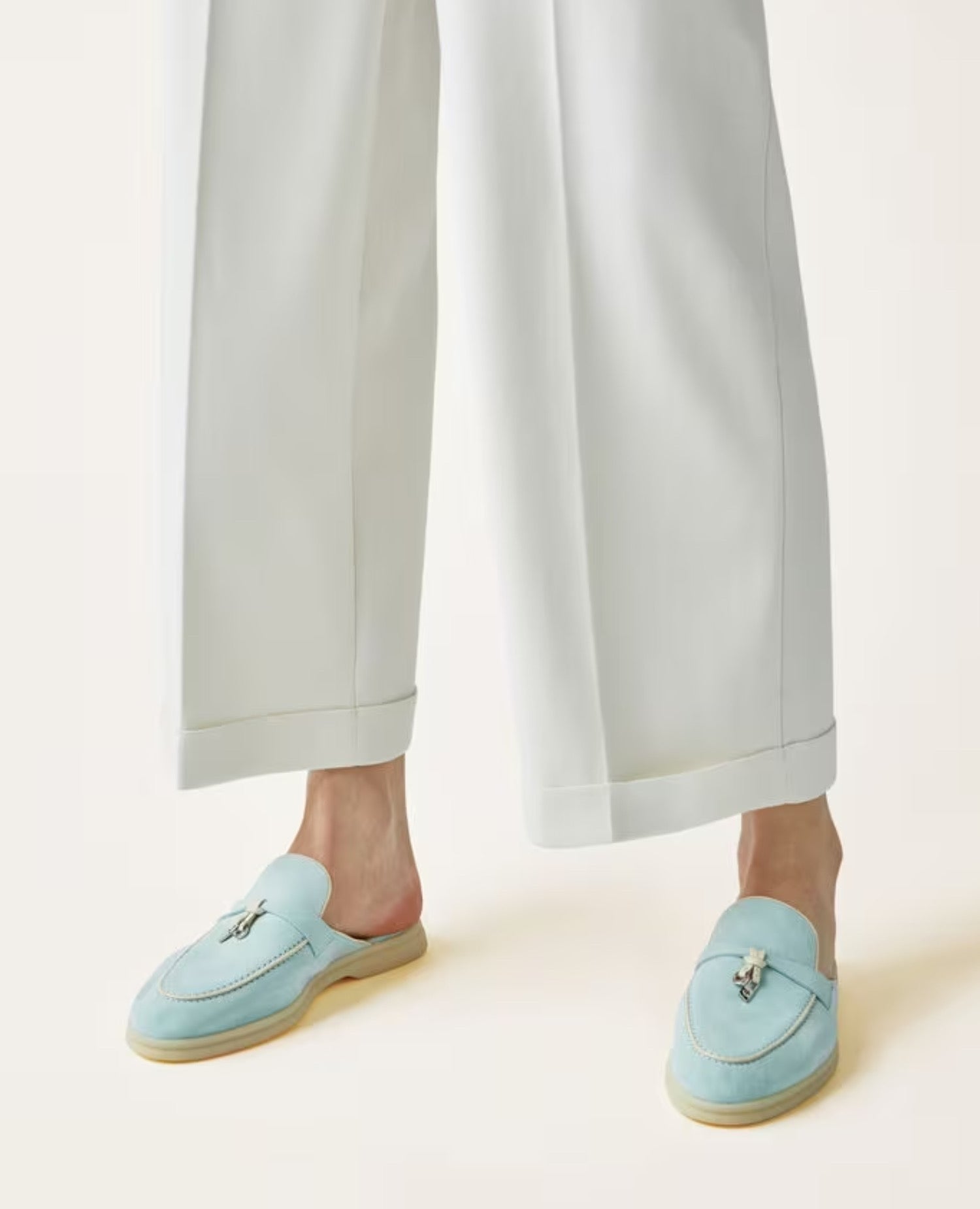 Loro Piana Babouche Charms Walk Loafers Sapphire Blue