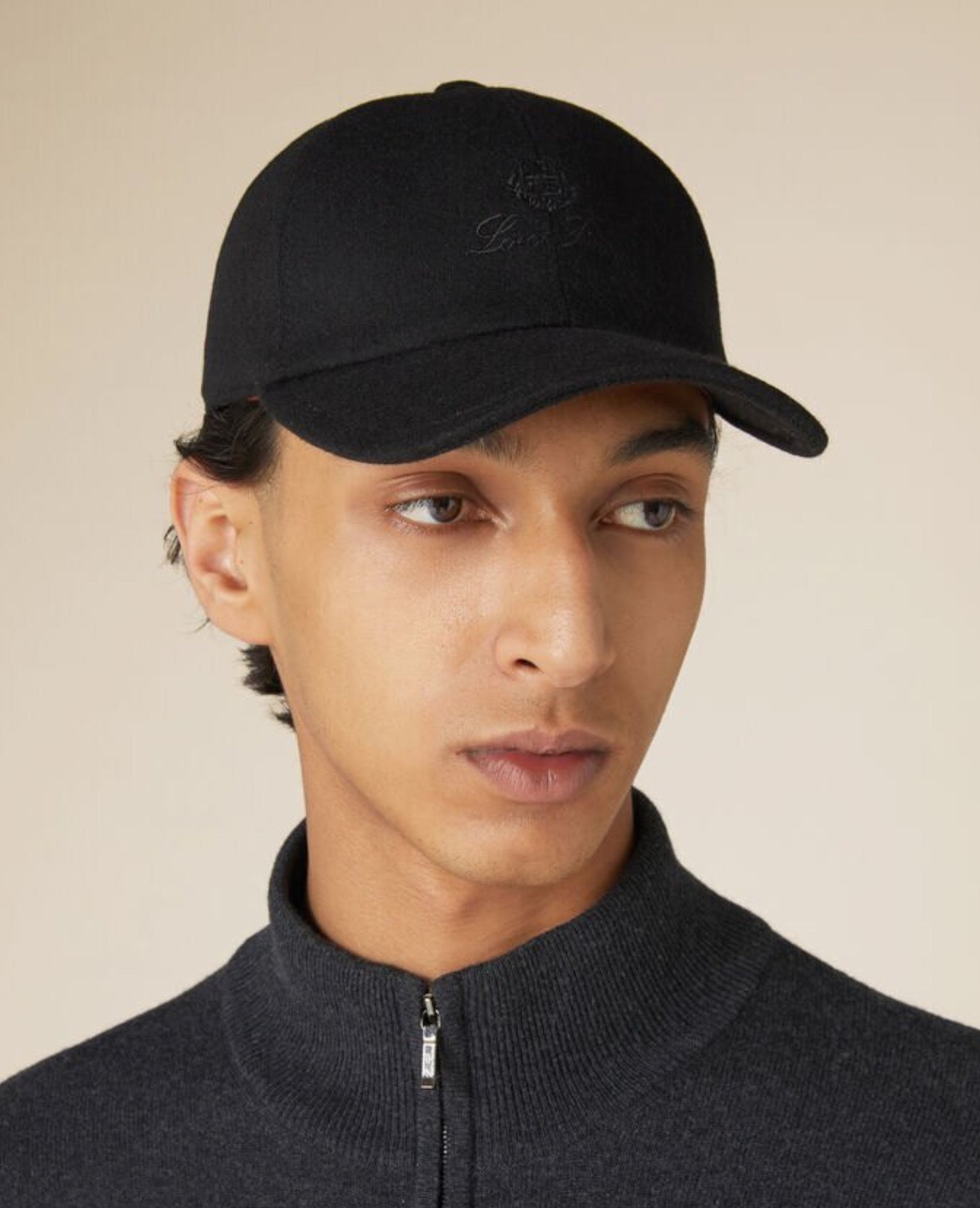 Loro Piana Baseball Cap Cashmere Black