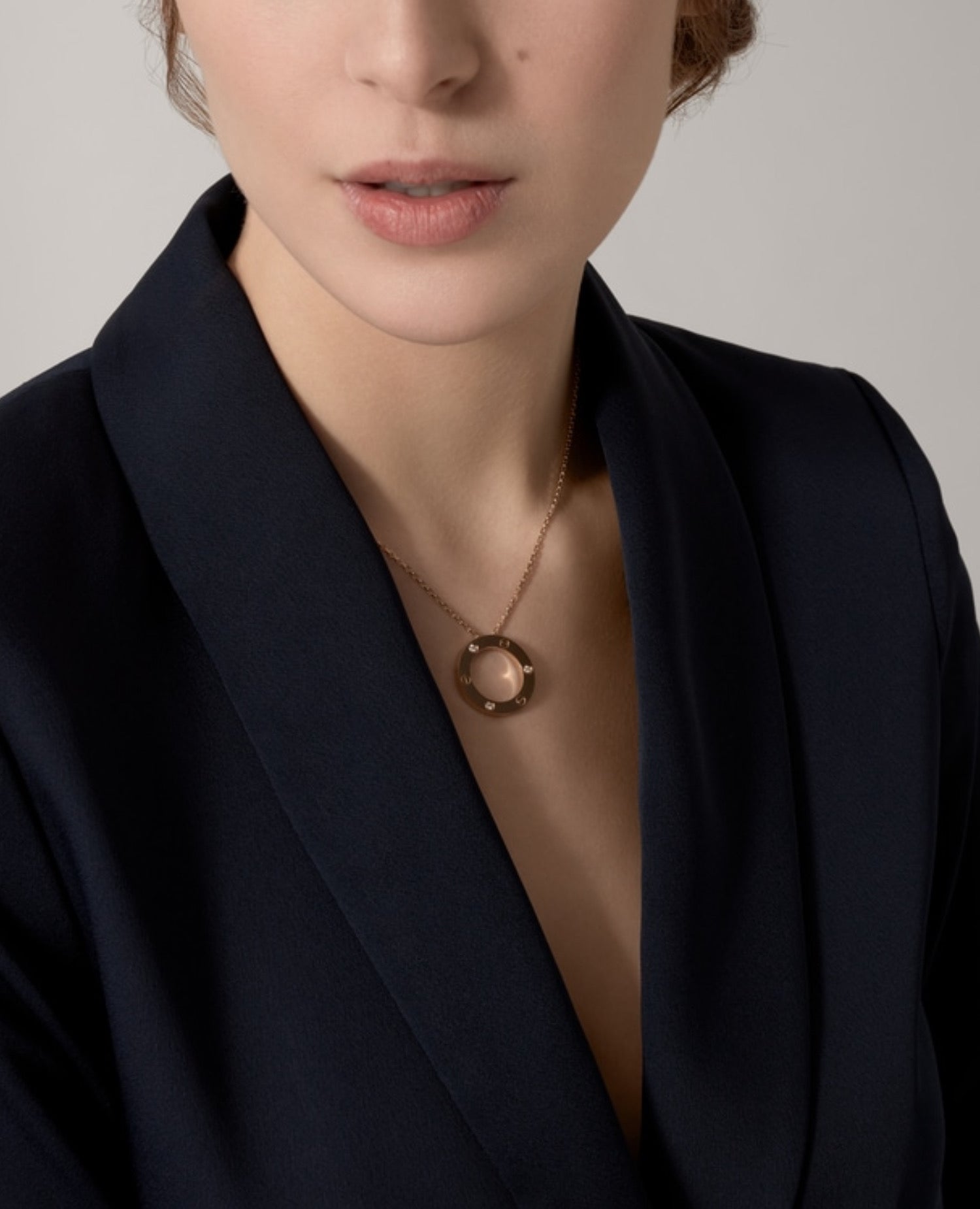 Cartier Love Gold Necklace, 3 Diamonds