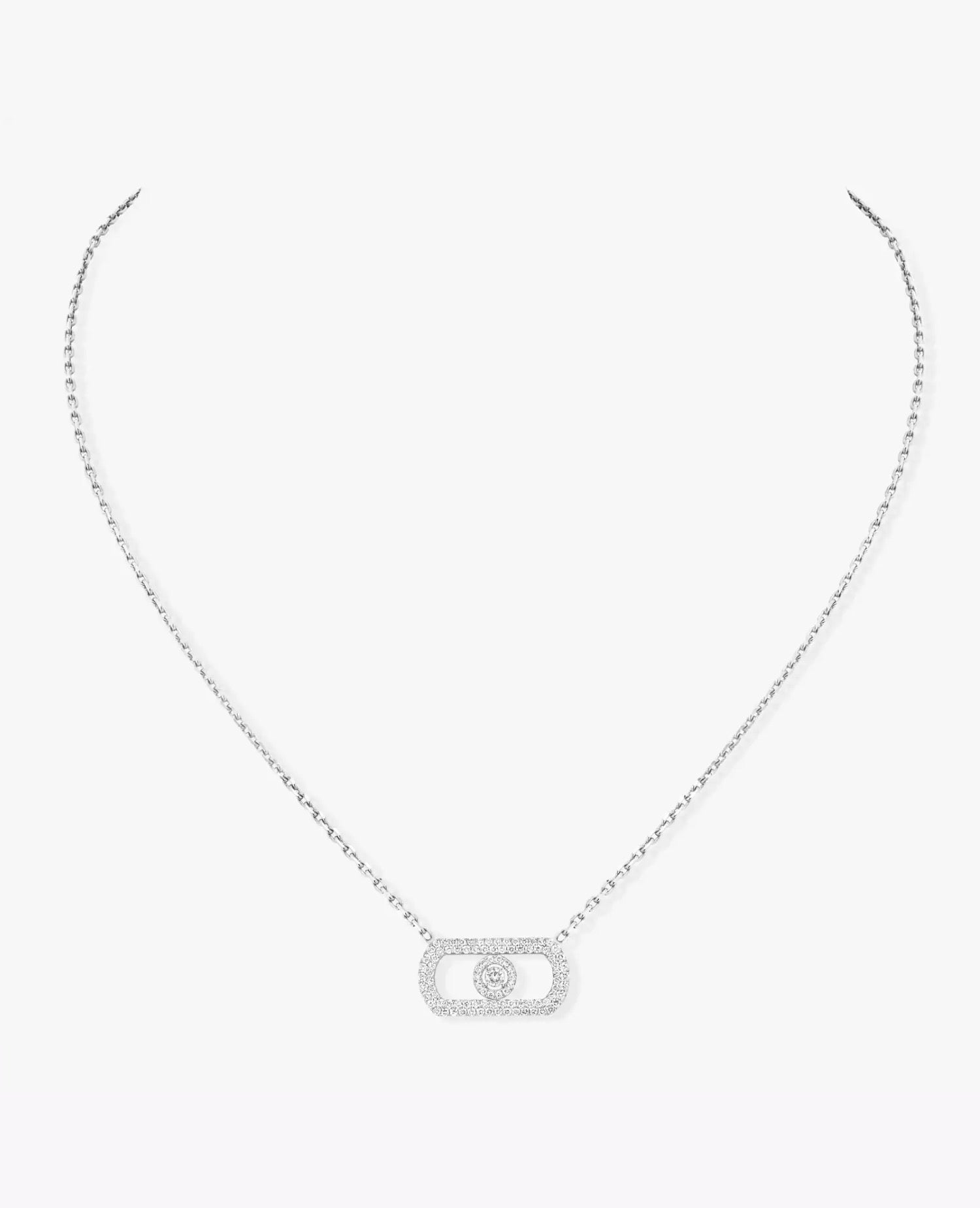 Messika So Move Pave Necklace Silver