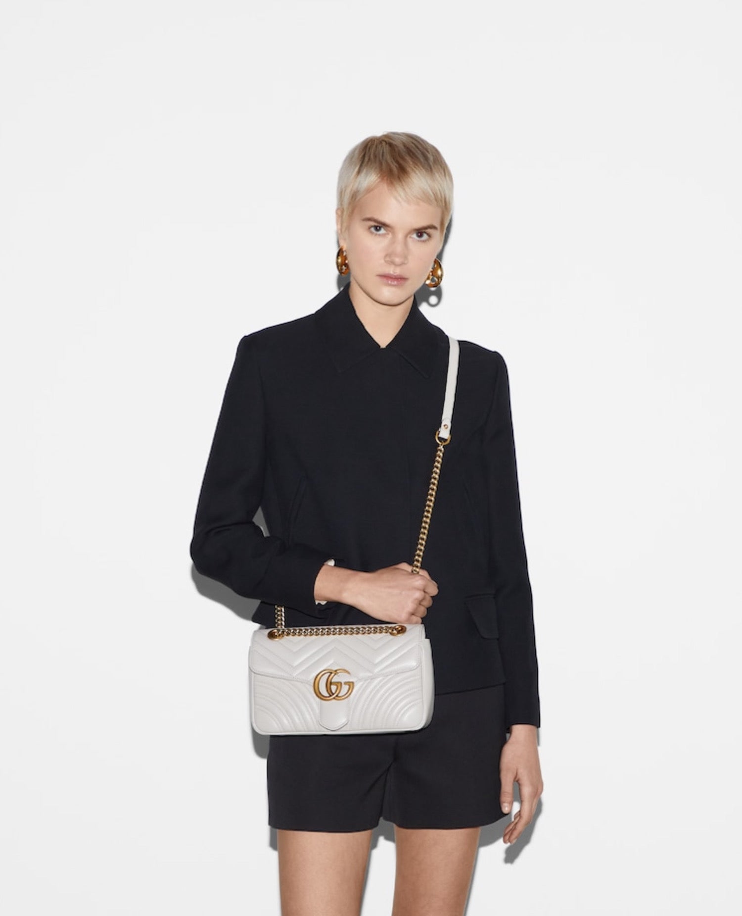 Gucci GG Marmont Small Shoulder Bag White