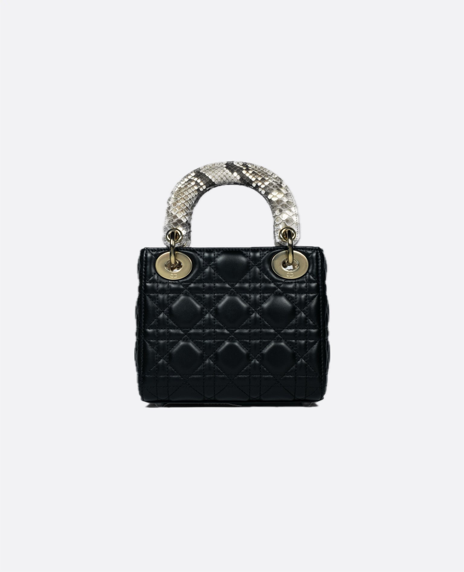 Christian Dior Mini Lady Dior Bag  Black Calfskin Python