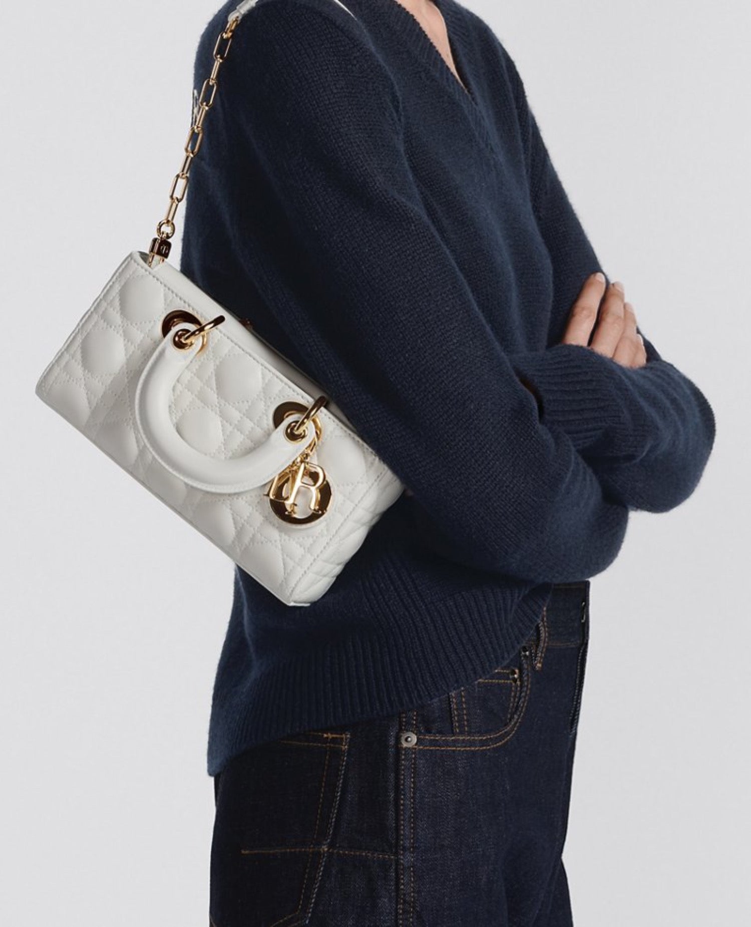 Christian Dior Small Lady D-Joy Bag Latte