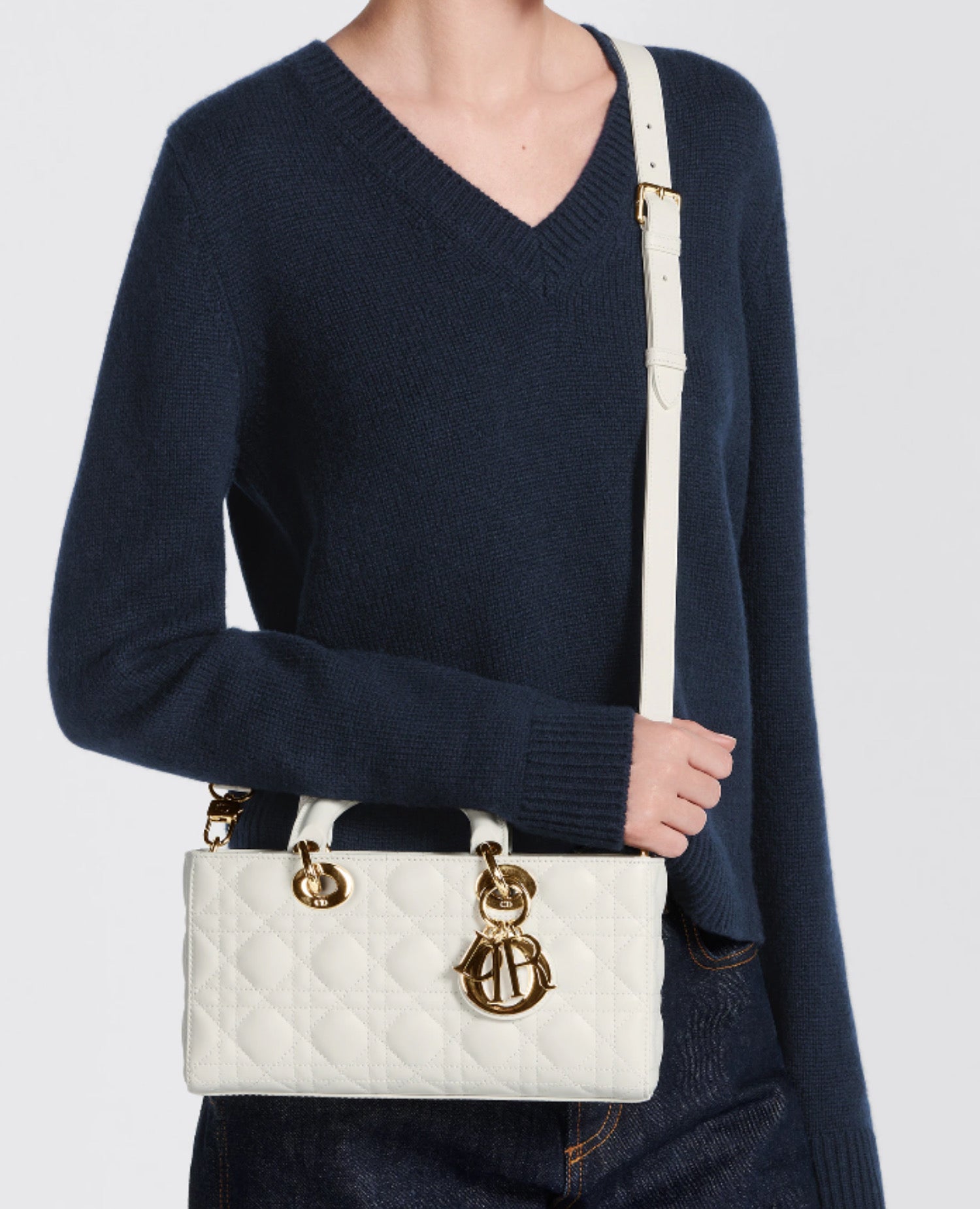 Dior Medium Lady D-Joy Bag Latte Cannage Lambskin